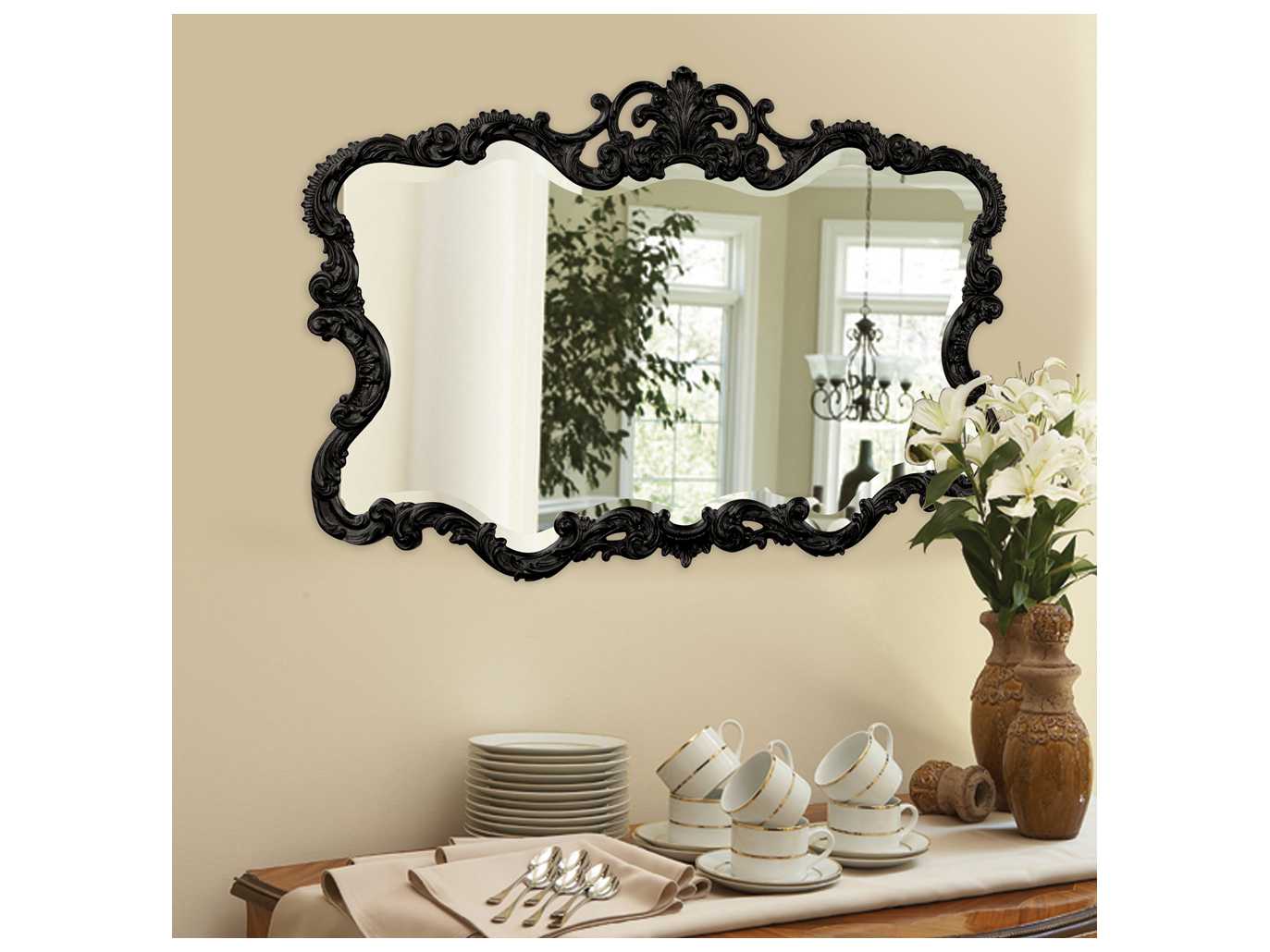 Howard Elliott Talida Black Wall Mirror