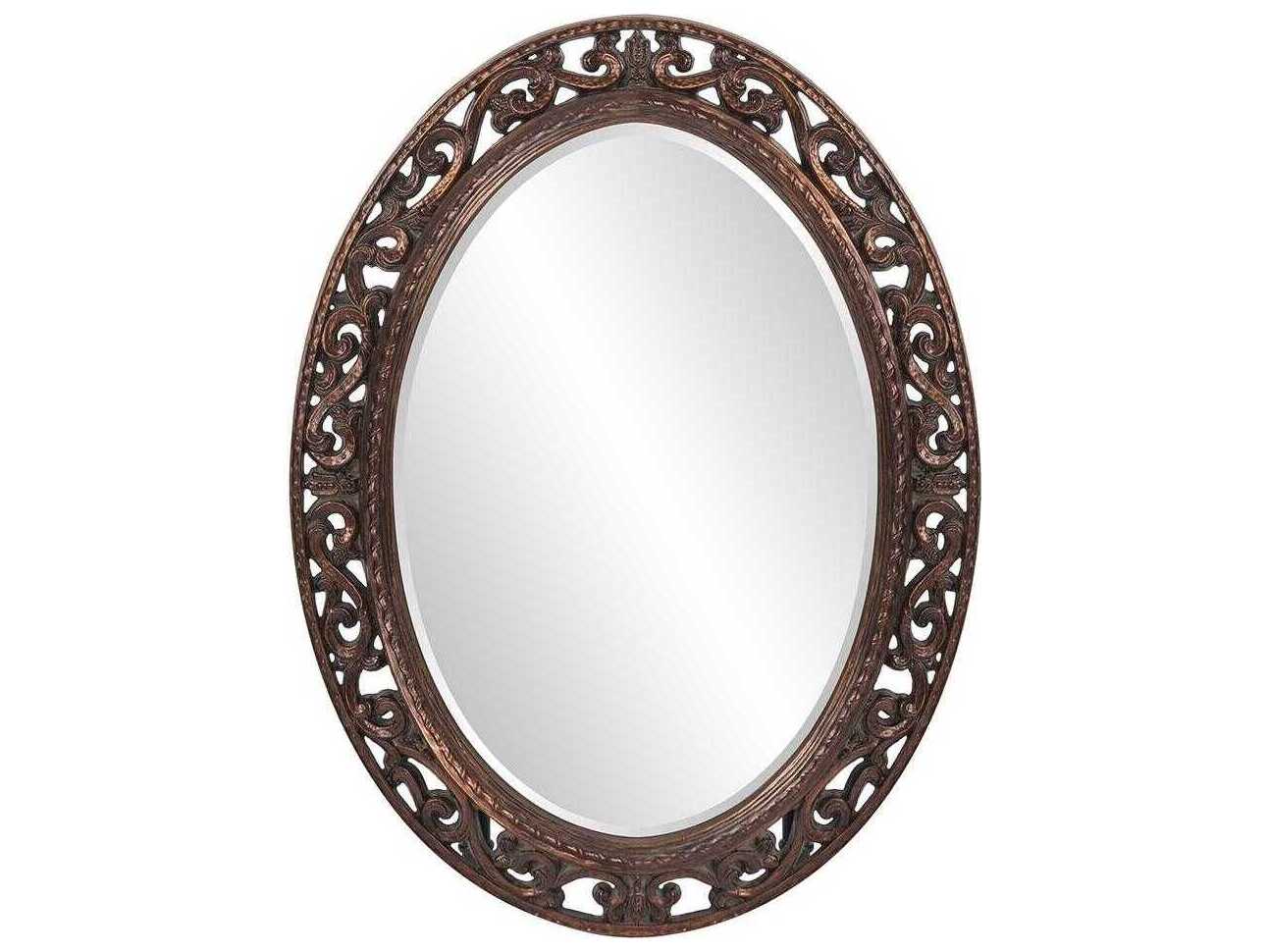 Howard Elliott Suzanne Antique Copper Oval Wall Mirror