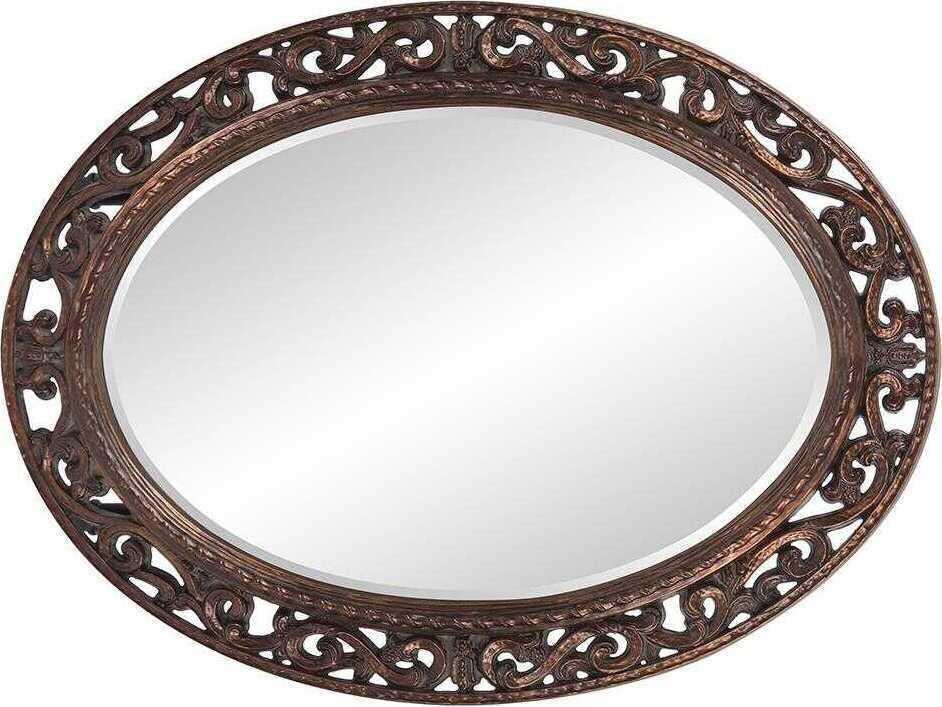 Howard Elliott Suzanne Antique Copper Oval Wall Mirror
