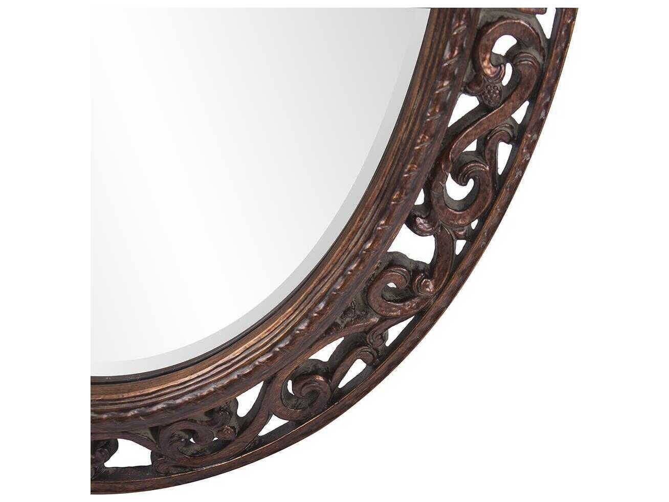 Howard Elliott Suzanne Antique Copper Oval Wall Mirror