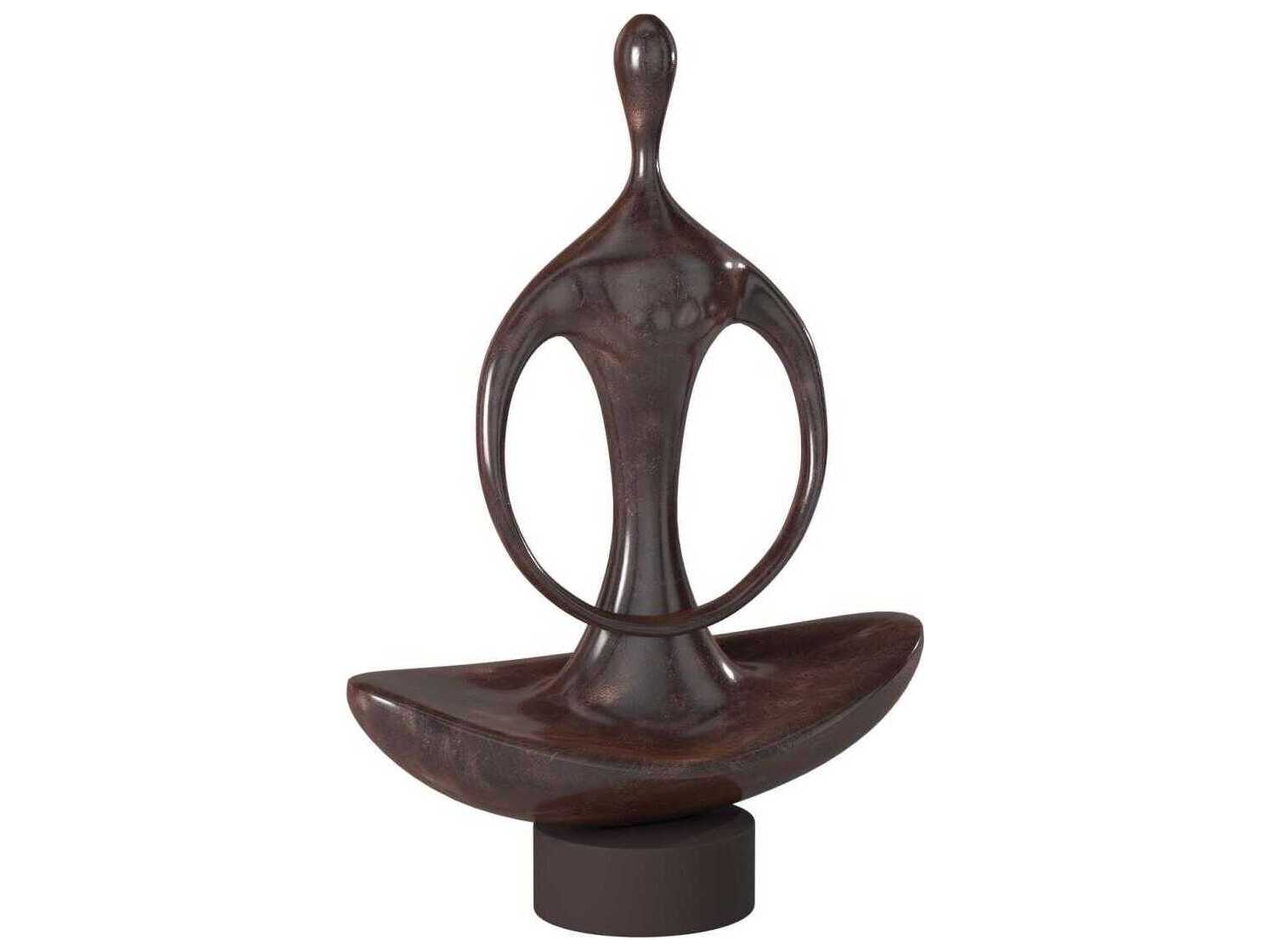 Howard Elliott Abstract Yoga Silhouette Polished Bronze Sculpture