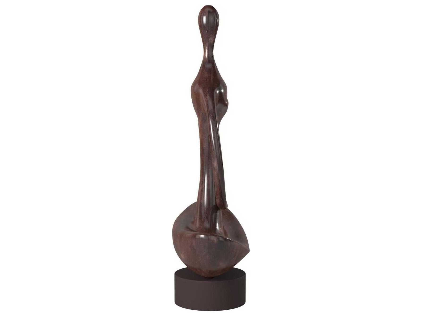 Howard Elliott Abstract Yoga Silhouette Polished Bronze Sculpture