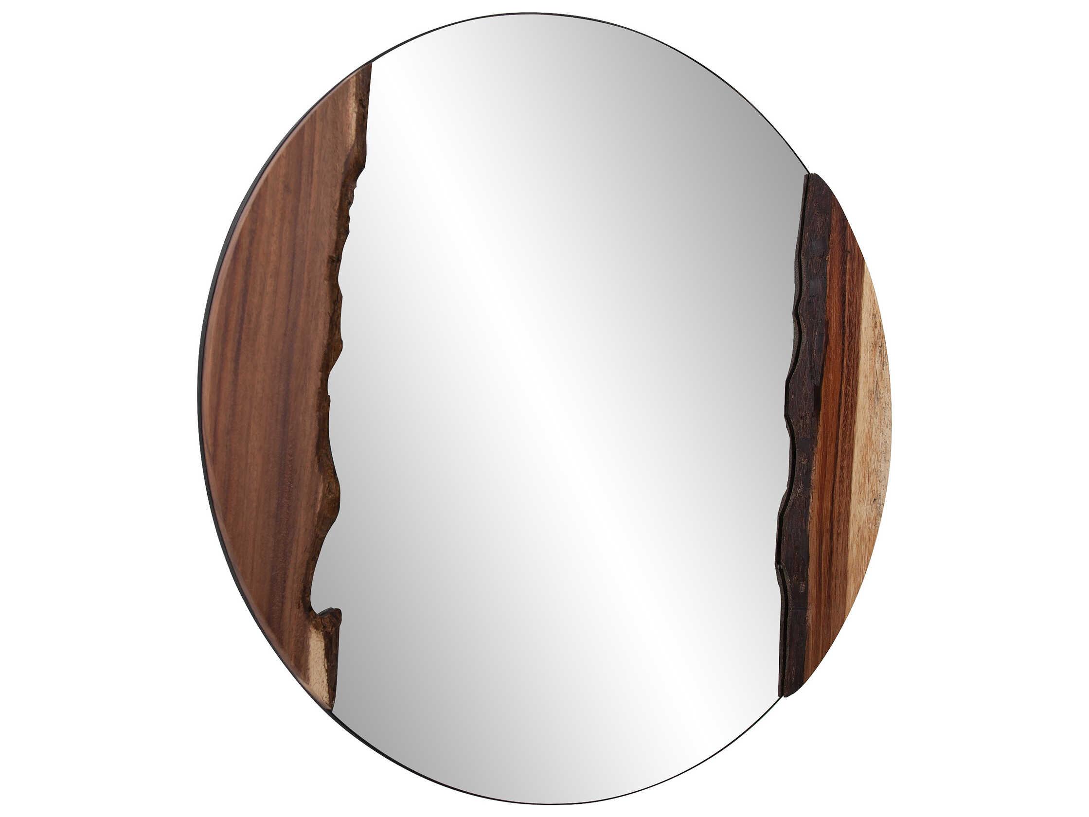 Howard Elliott Laguna Natural Wood Round Wall Mirror