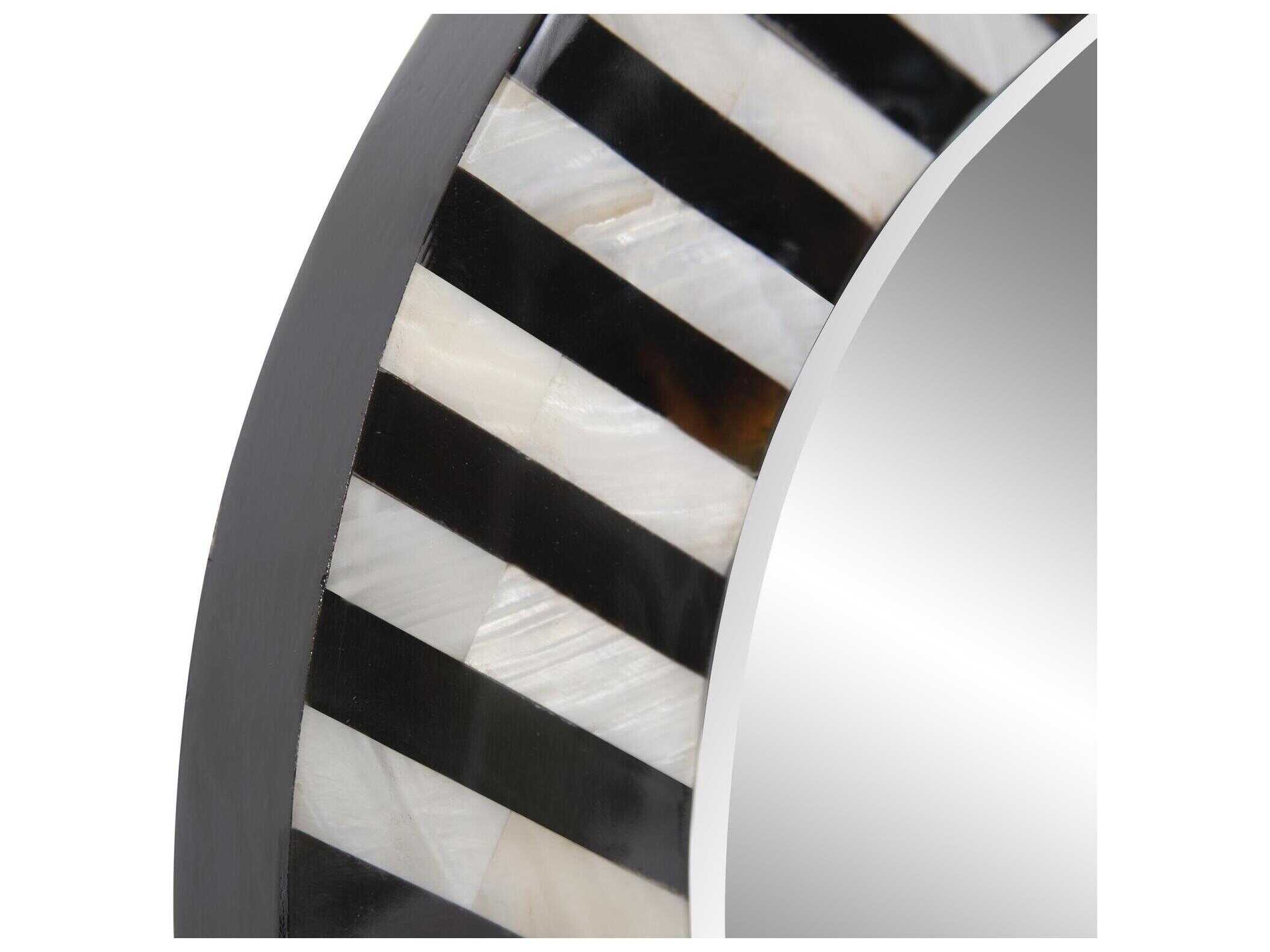 Howard Elliott Julianna Black Pearl Round Wall Mirror