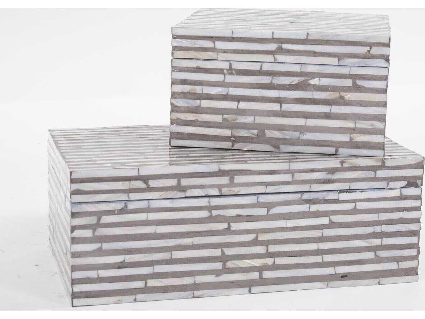 Howard Elliott Julianna Rectangular Mother of Pearl Low Box