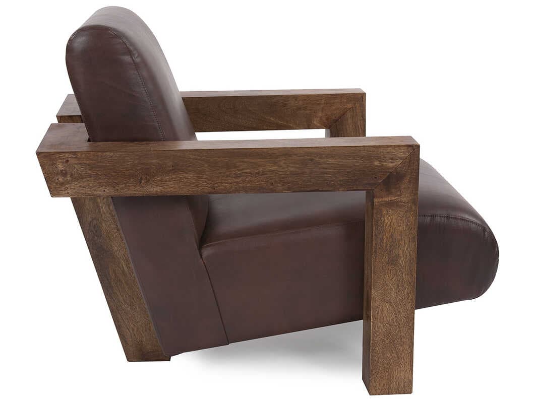 Howard Elliott Camden Brown Leather Accent Chair