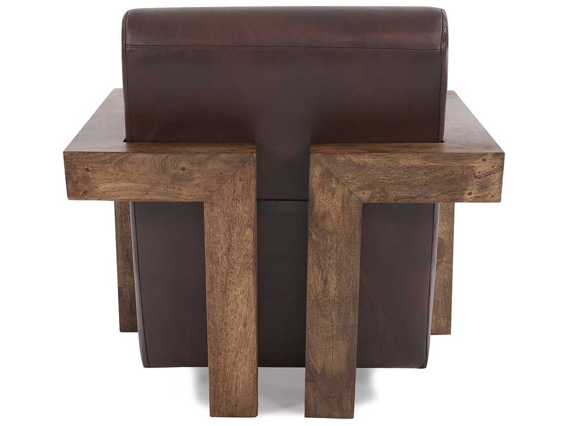 Howard Elliott Camden Brown Leather Accent Chair