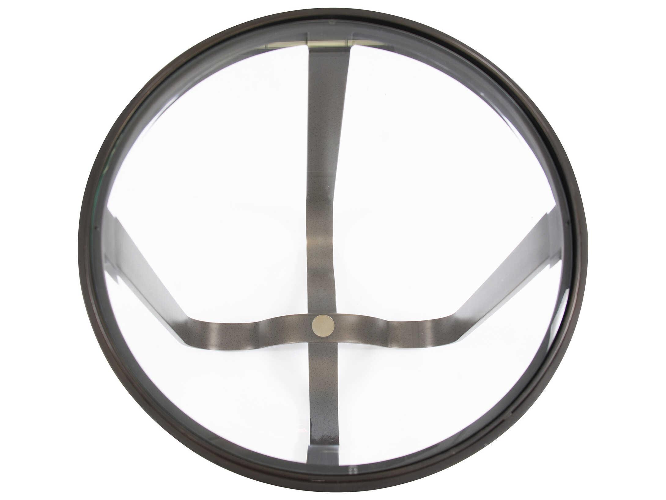 Howard Elliott Round Glass Bronze End Table