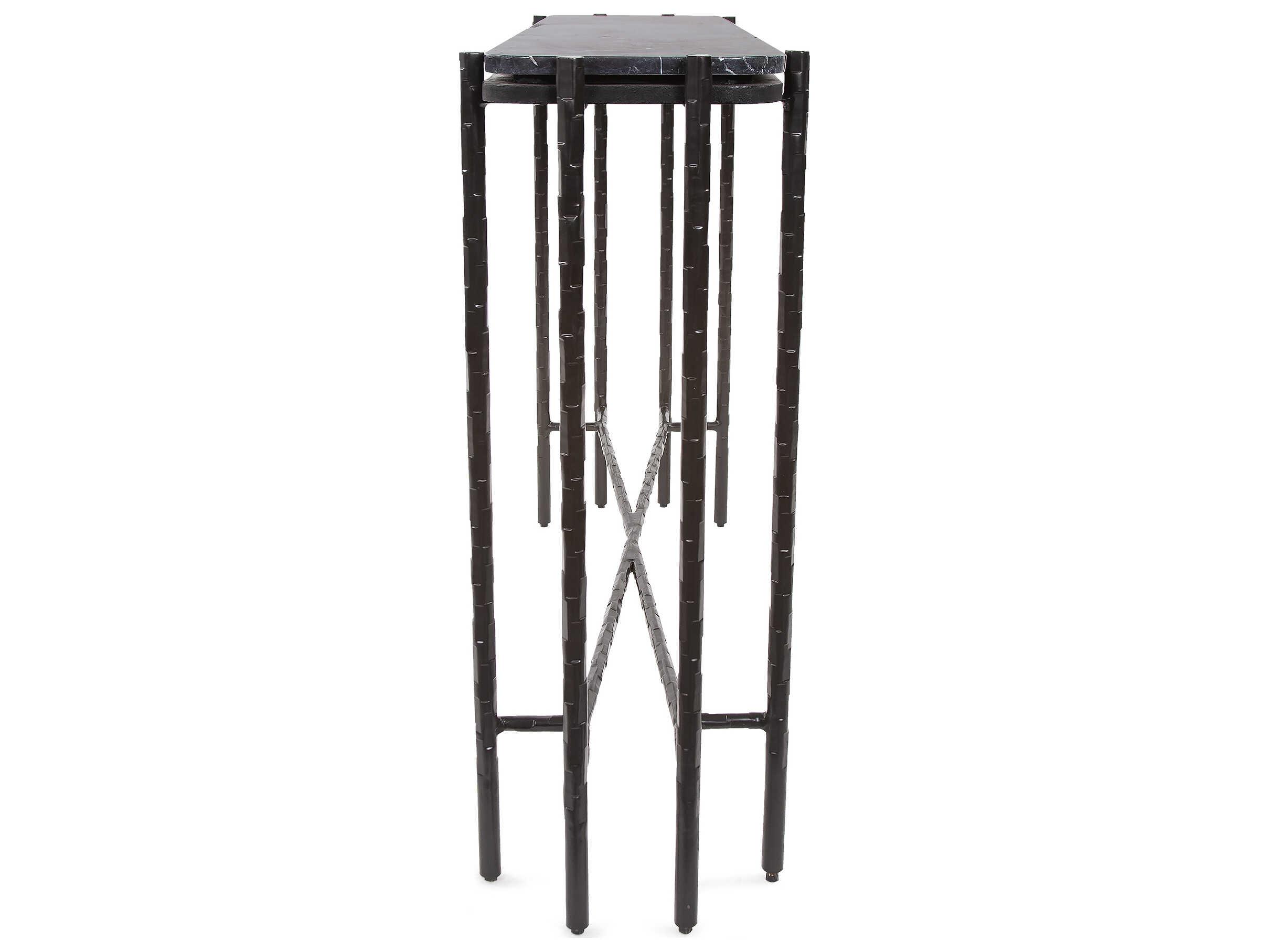 Howard Elliott Myatt Rectangular Marble Graphite Console Table