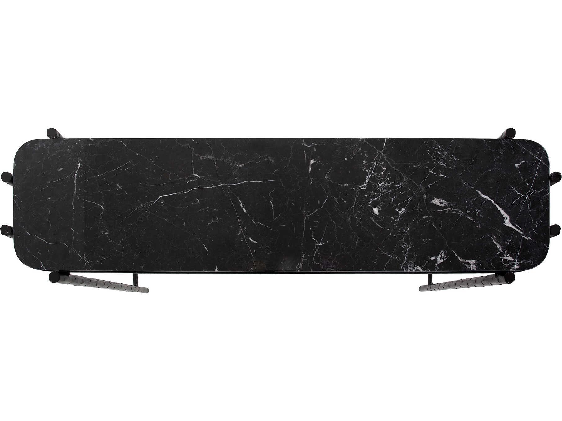 Howard Elliott Myatt Rectangular Marble Graphite Console Table