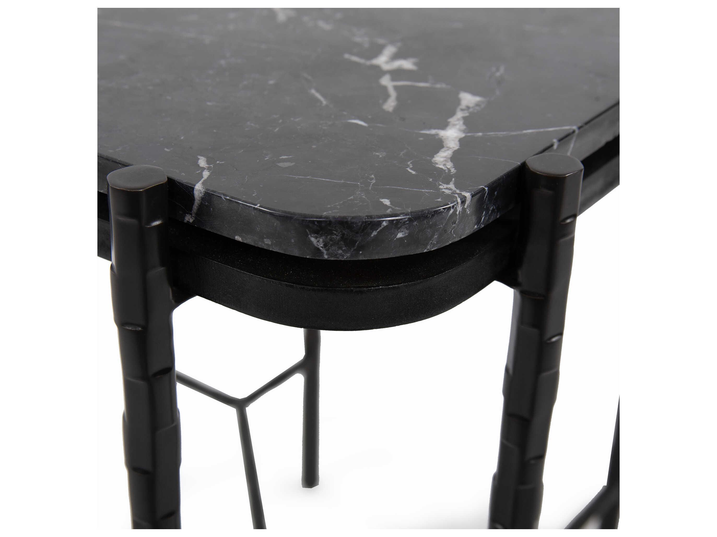 Howard Elliott Myatt Square Marble Graphite Coffee Table