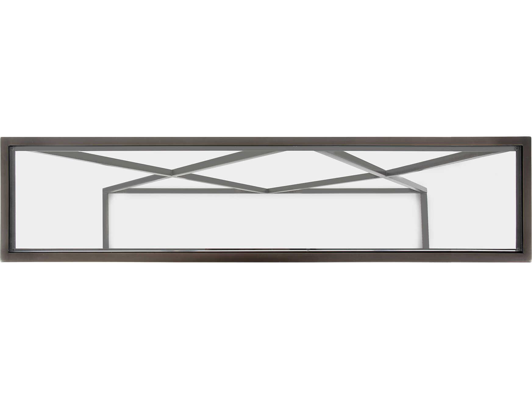 Howard Elliott Bennett Rectangular Glass Brushed Gunmetal Console Table