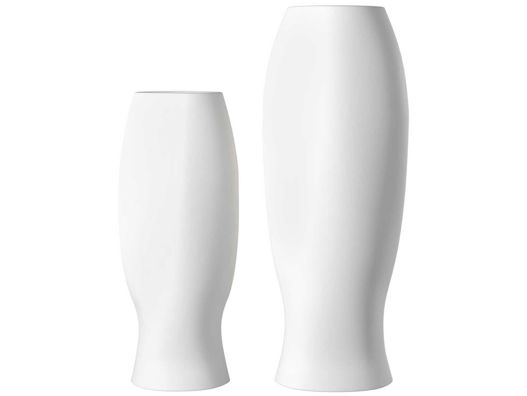 Howard Elliott Abstract Matte White Vase (Set of 2)