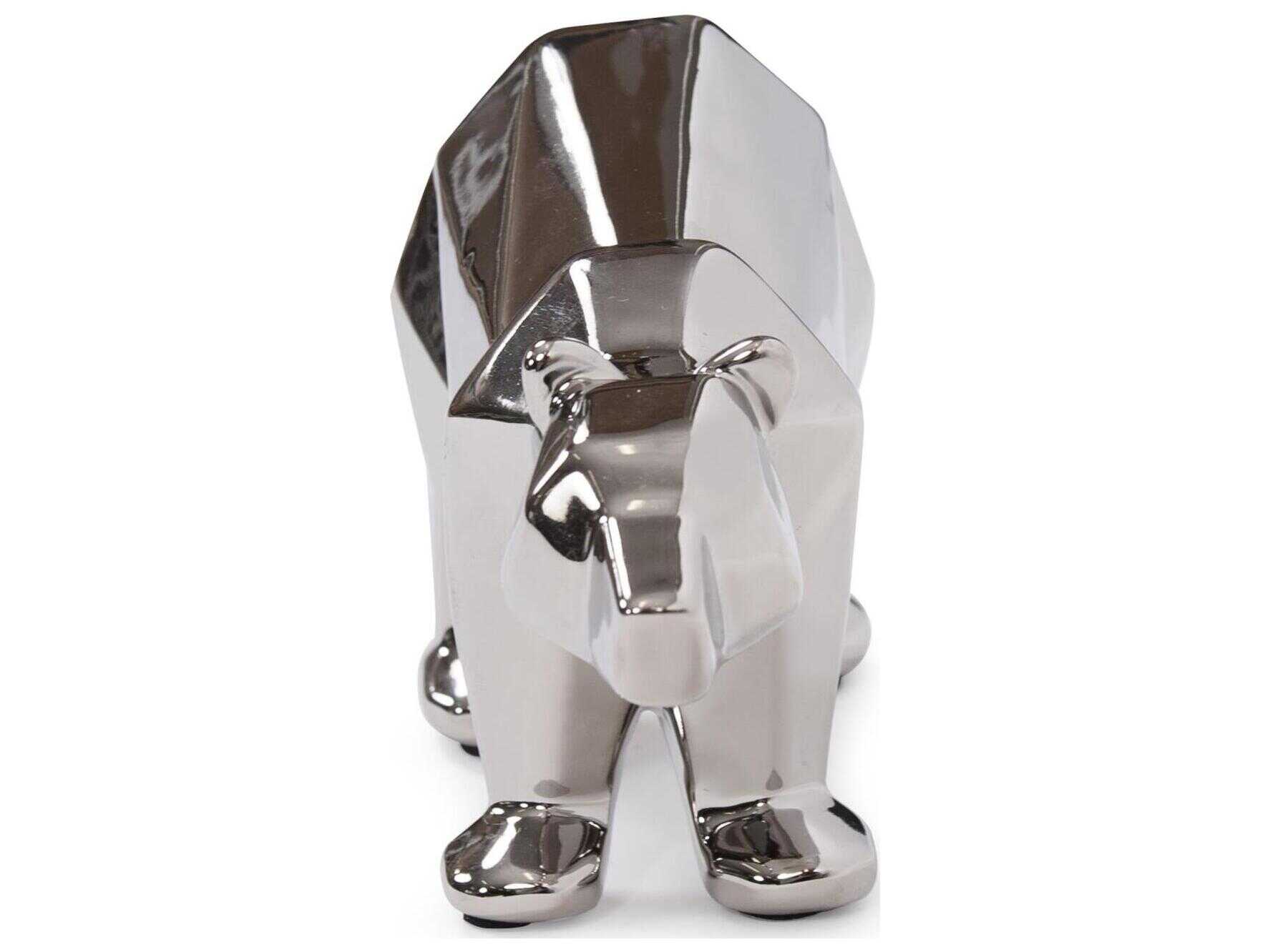 Howard Elliott Electroplated Silver Kaslo Modern Polar Bear Sculpture