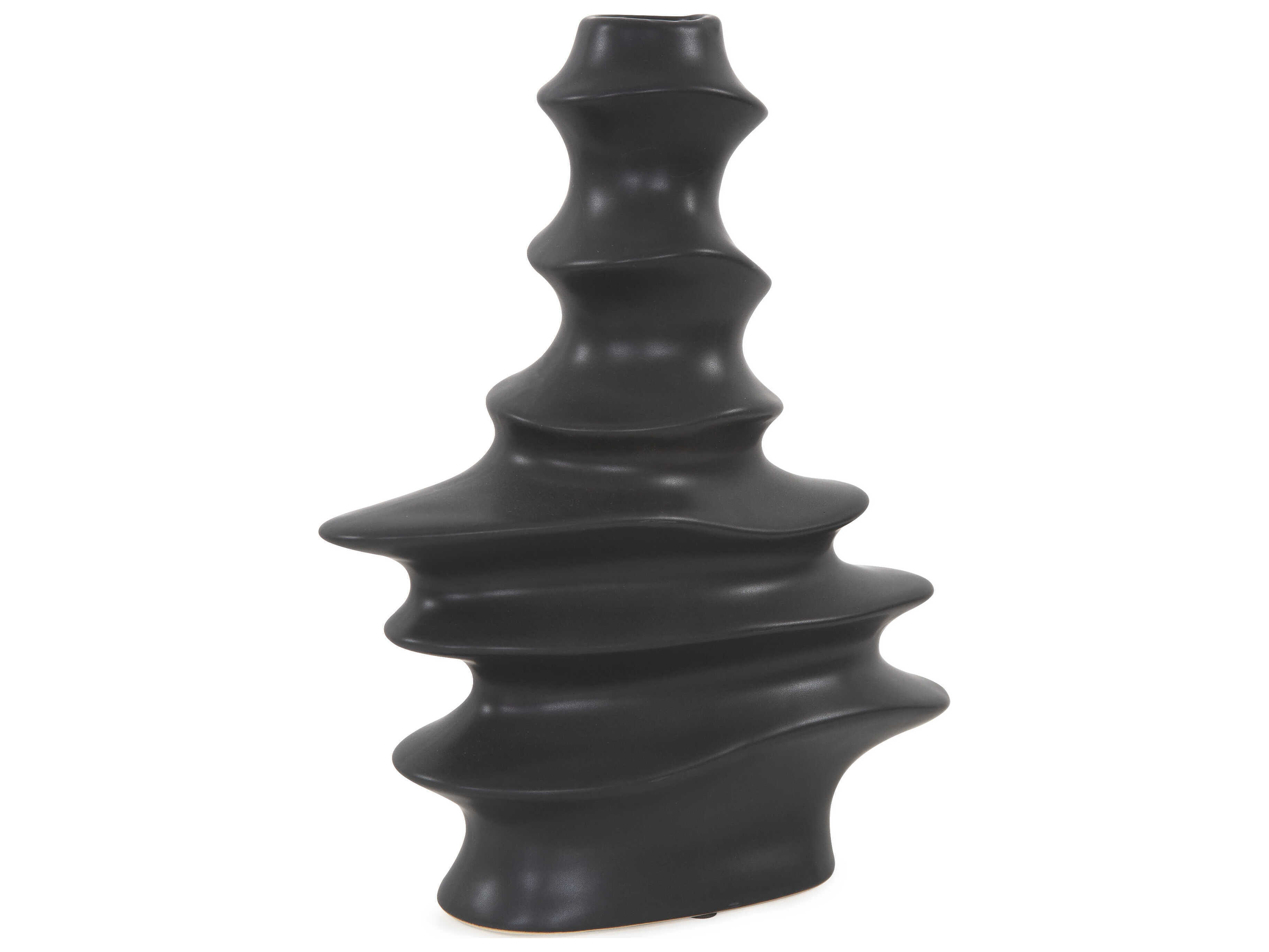 Howard Elliott Cairn Matte Black Vase