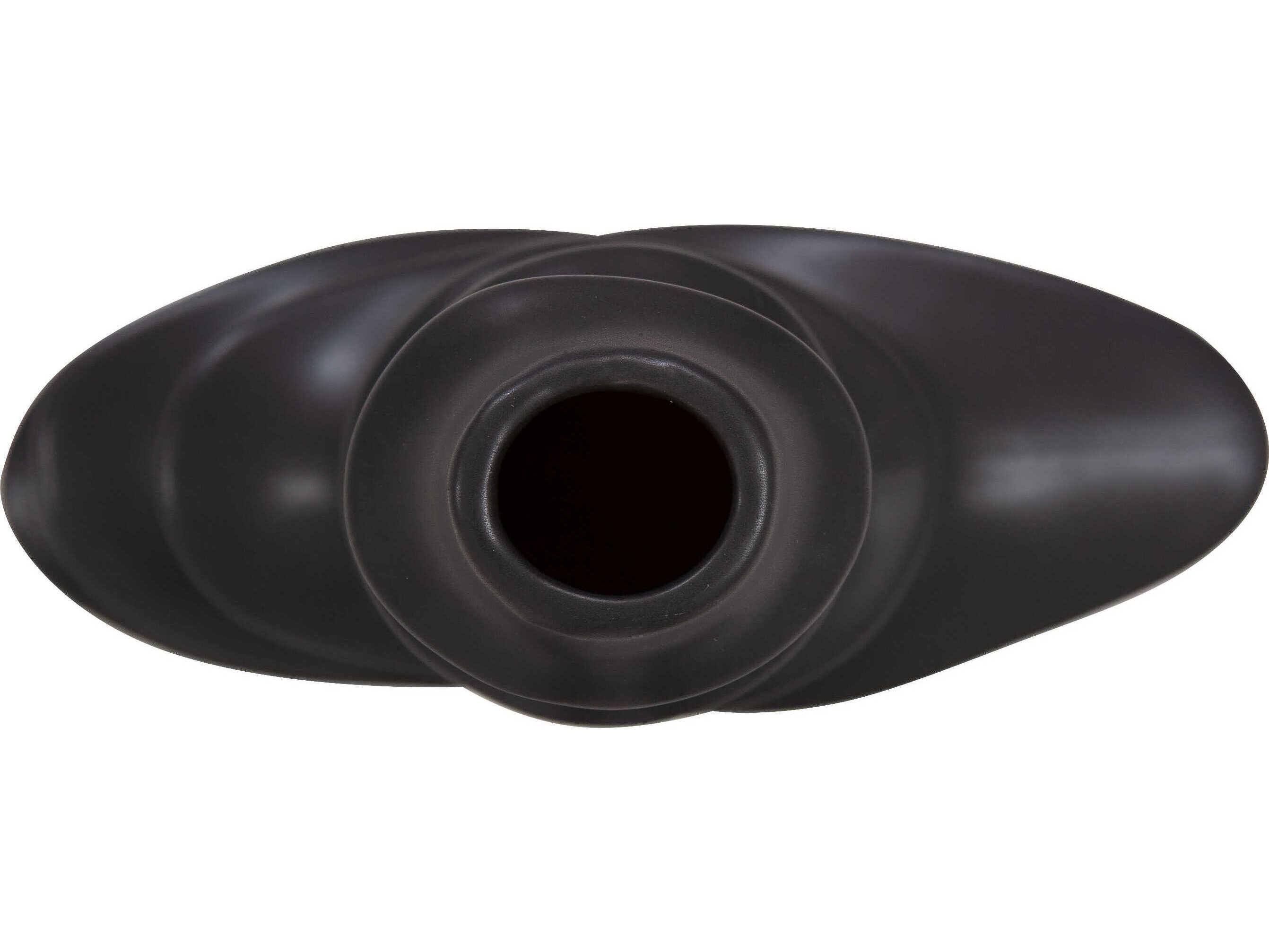 Howard Elliott Cairn Matte Black Vase