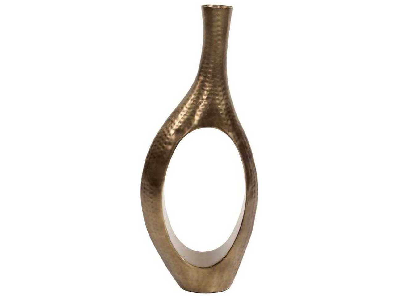 Howard Elliott Hammered Bronze Asymmetrical Vase