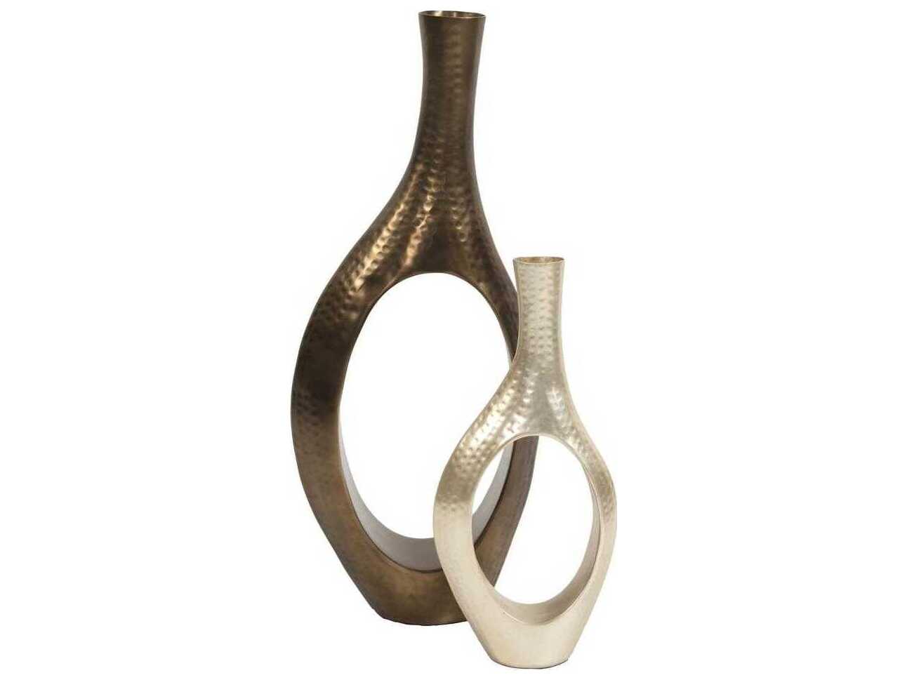 Howard Elliott Hammered Bronze Asymmetrical Vase