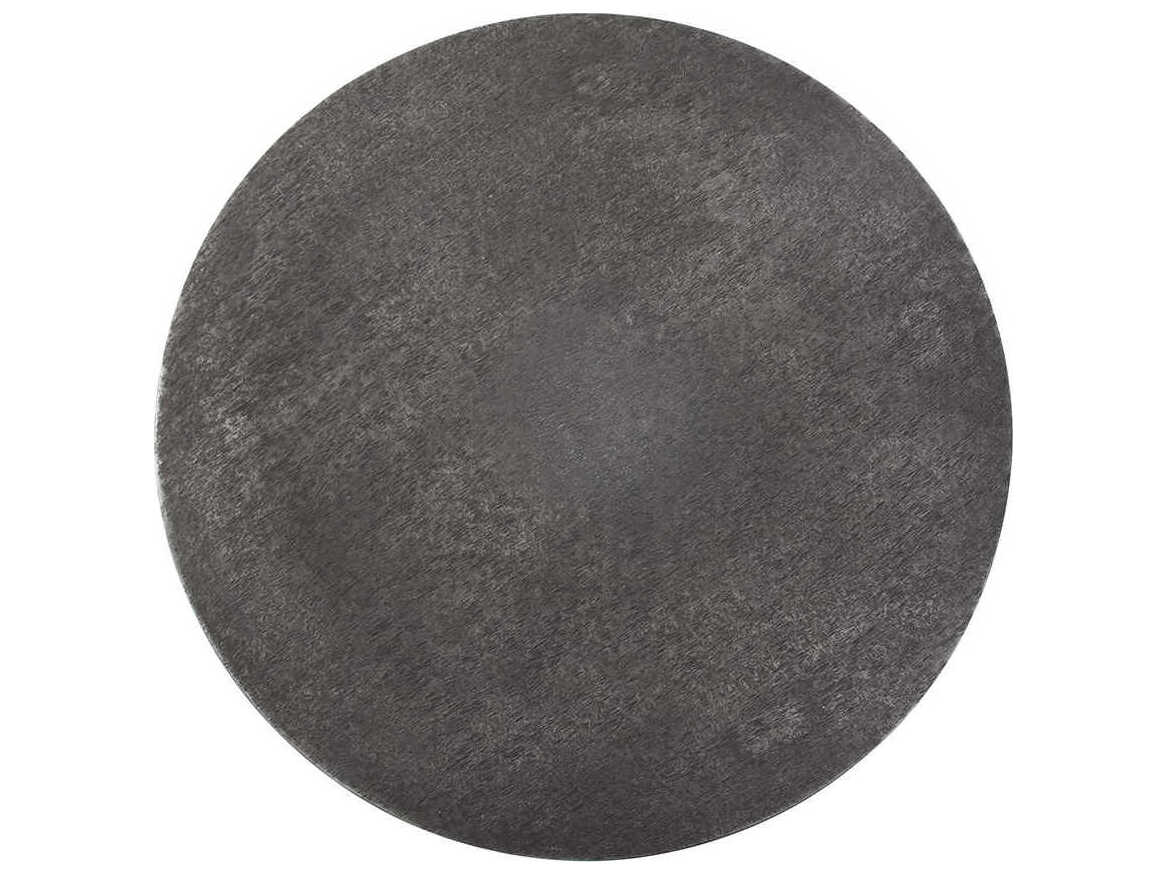 Howard Elliott Round Metal Graphite End Table