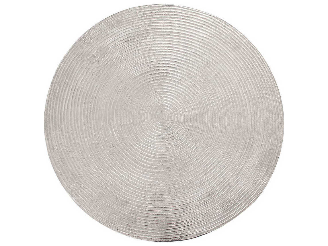 Howard Elliott Round Metal Silver End Table