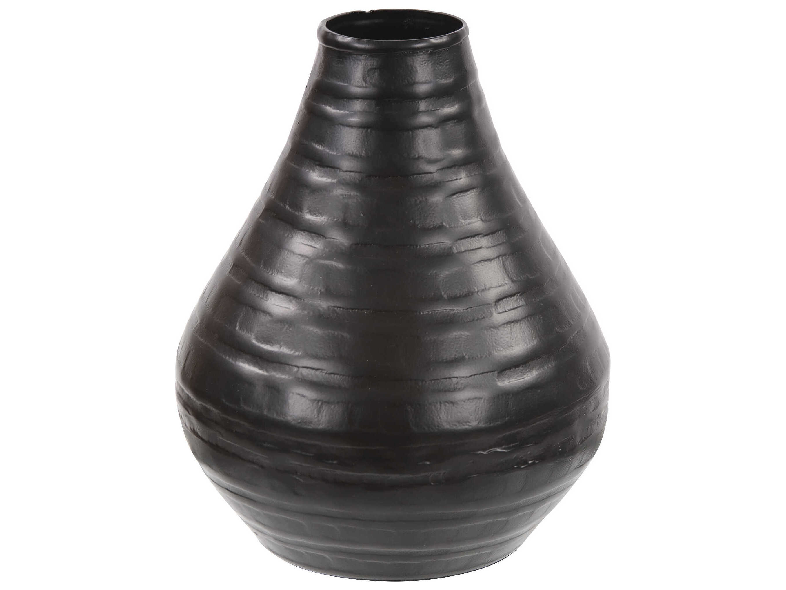 Howard Elliott Chiseled Black Bell Vase