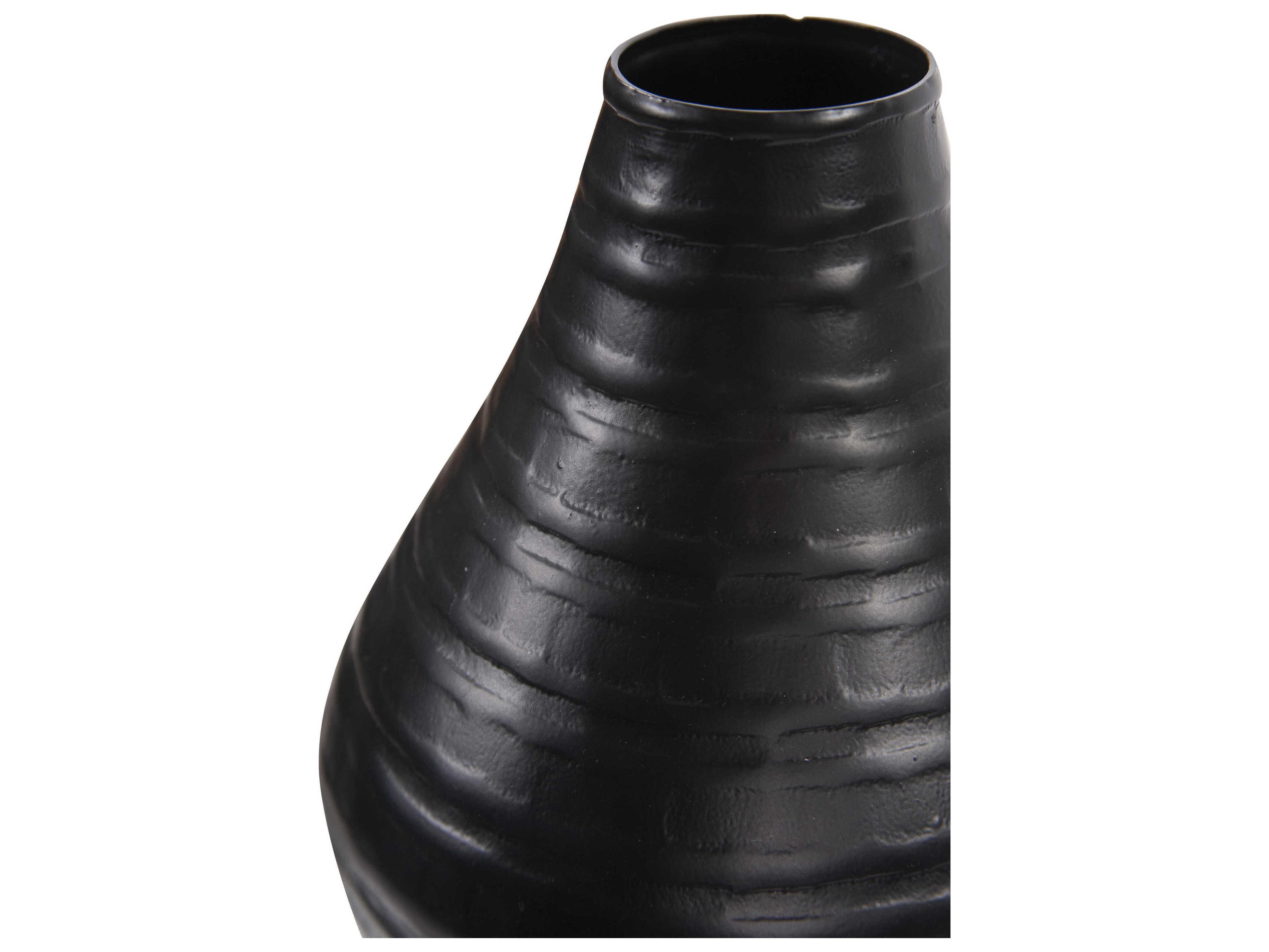 Howard Elliott Chiseled Black Bell Vase