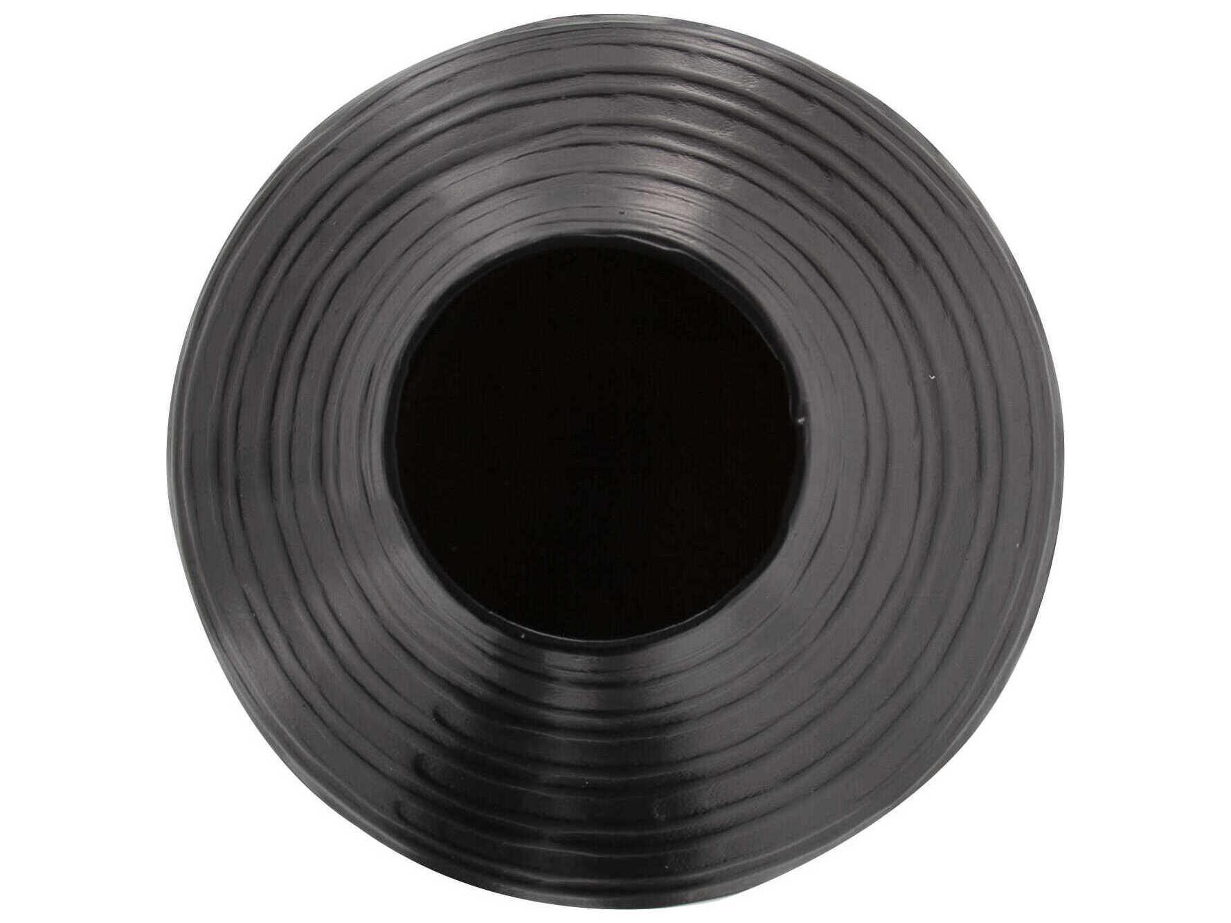 Howard Elliott Chiseled Black Bell Vase