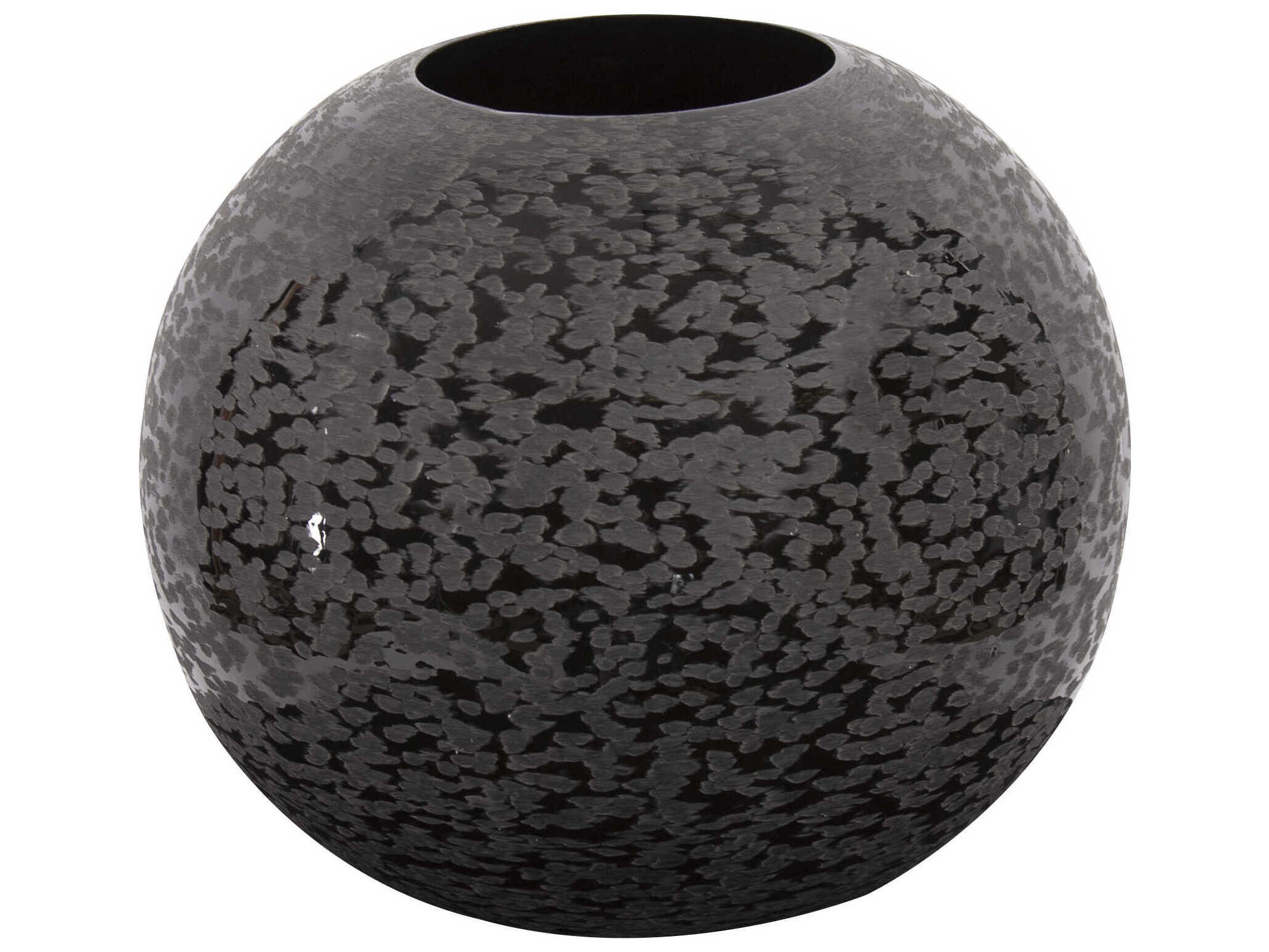 Howard Elliott Chiseled Black Globe Vase
