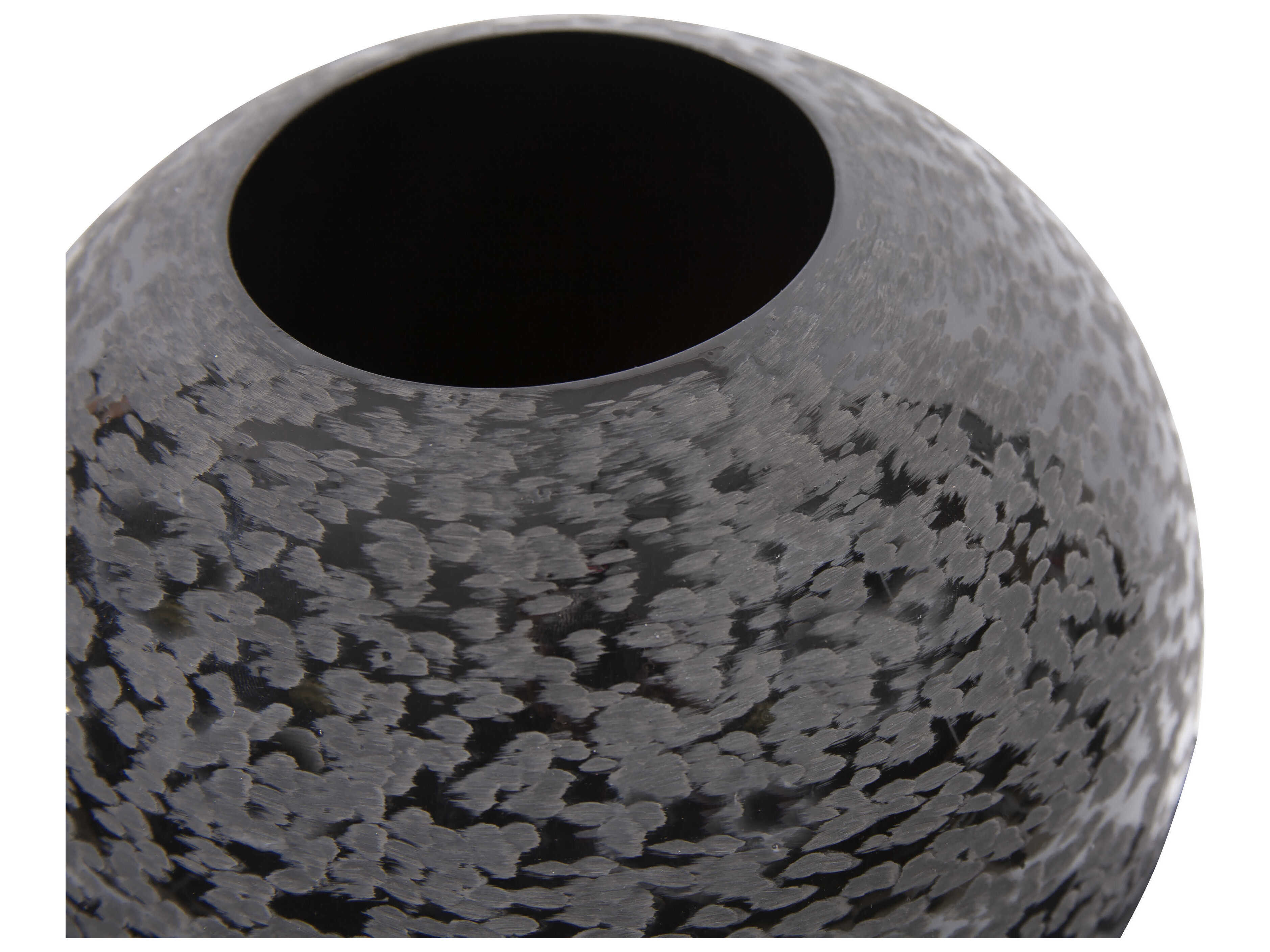 Howard Elliott Chiseled Black Globe Vase