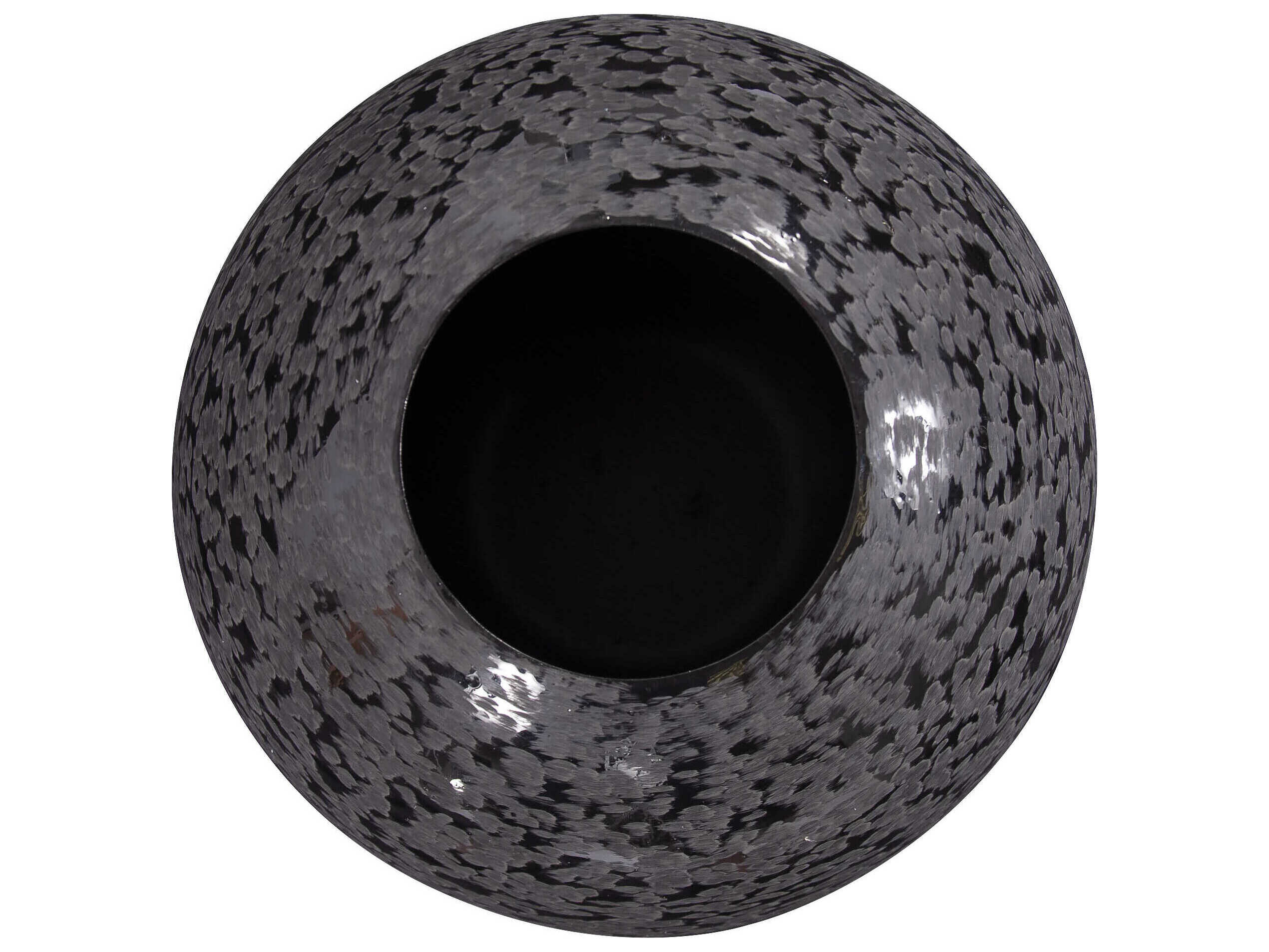 Howard Elliott Chiseled Black Globe Vase