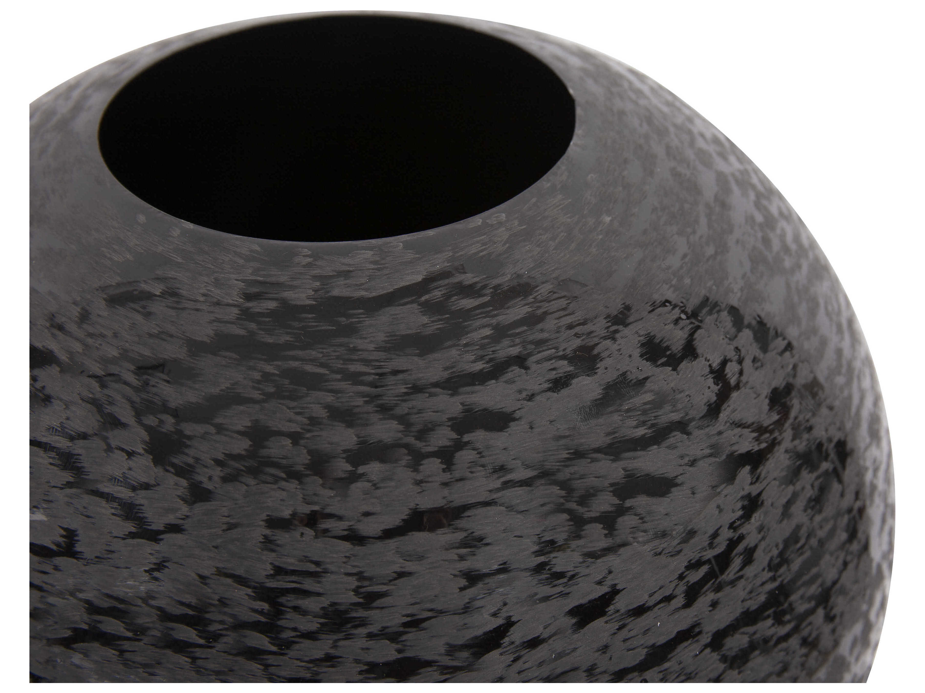 Howard Elliott Chiseled Black Globe Vase