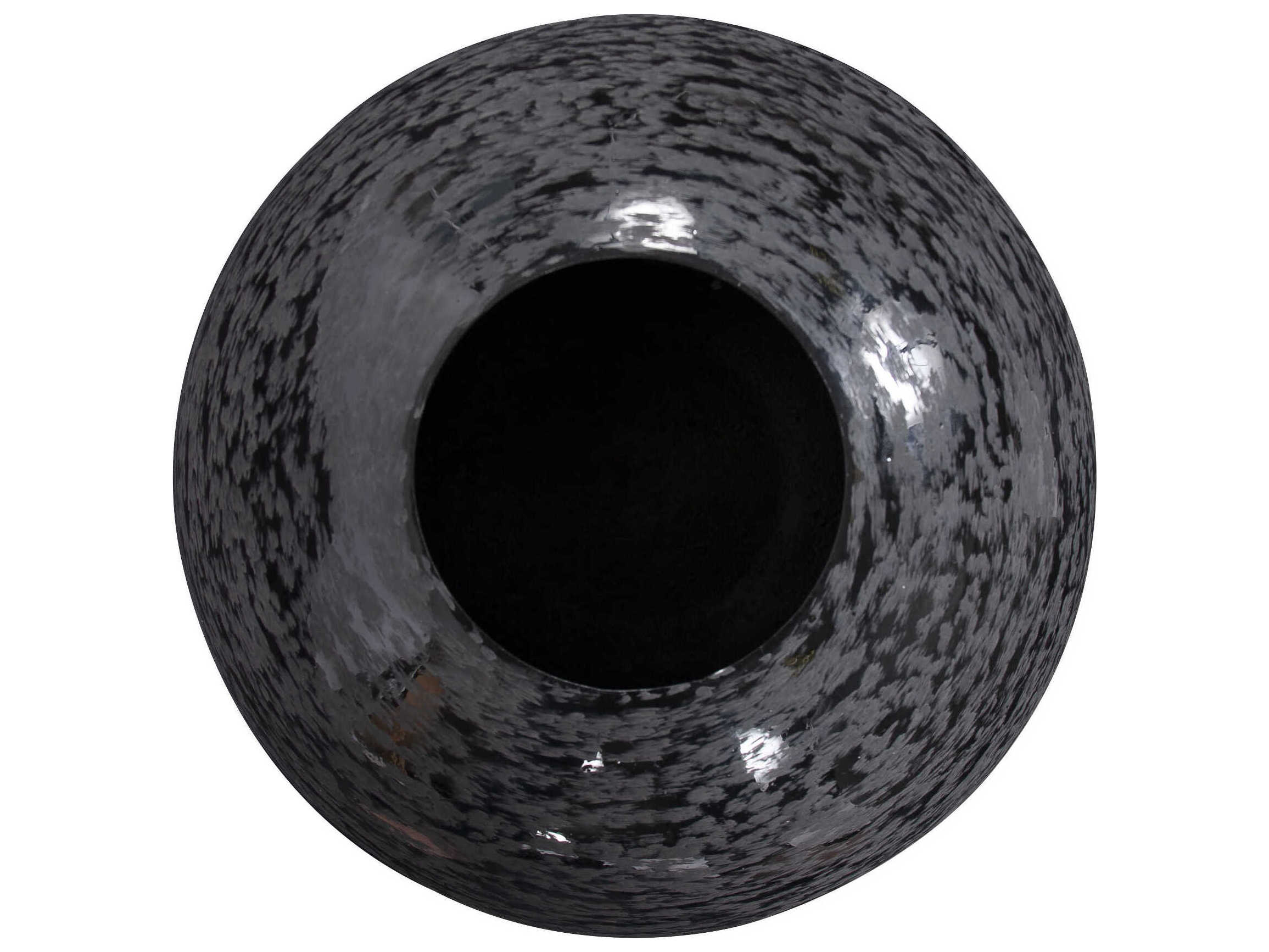 Howard Elliott Chiseled Black Globe Vase