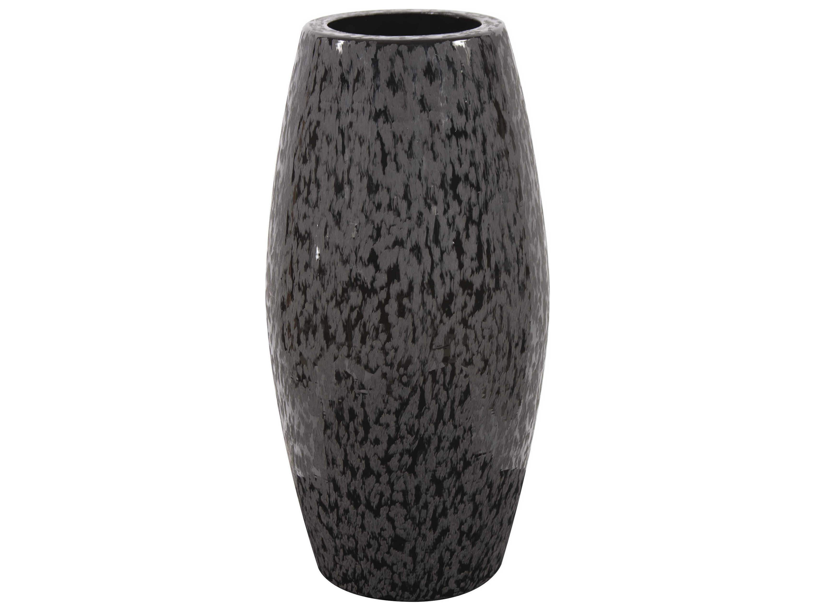 Howard Elliott Chiseled Black Cylinder Vase