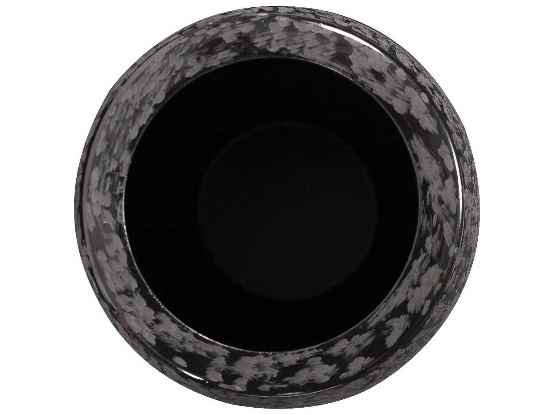 Howard Elliott Chiseled Black Cylinder Vase