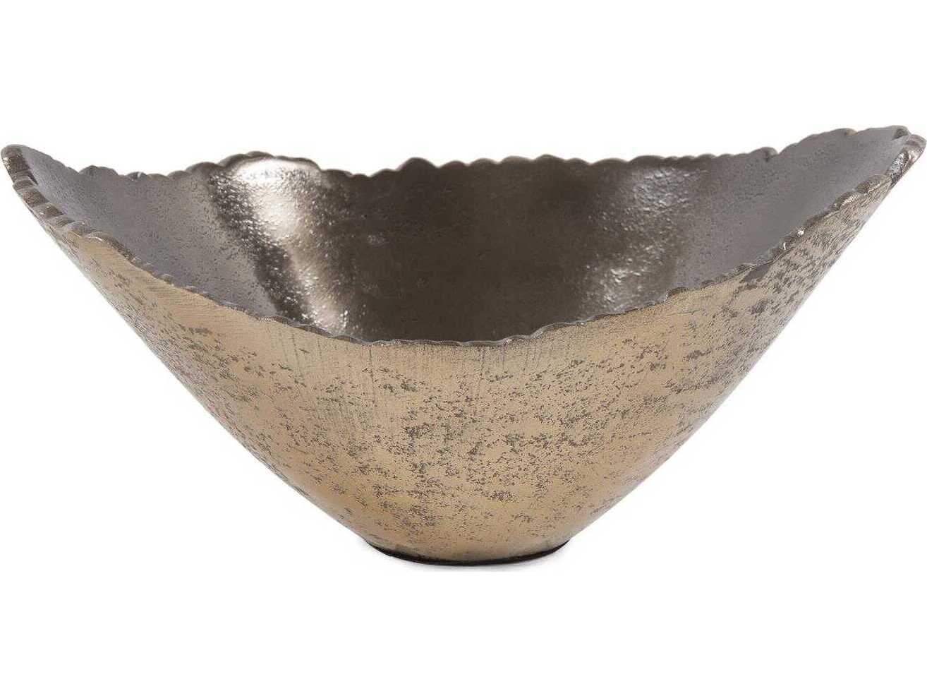 Howard Elliott Baniff Bronze Jagged Edged Deep Decorative Bowl