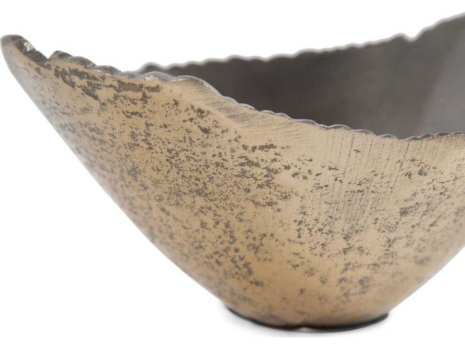 Howard Elliott Baniff Bronze Jagged Edged Deep Decorative Bowl