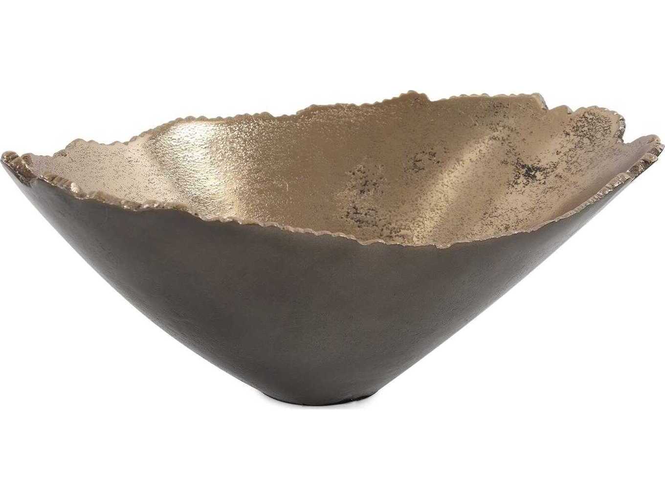 Howard Elliott Baniff Bronze Jagged Edged Deep Decorative Bowl