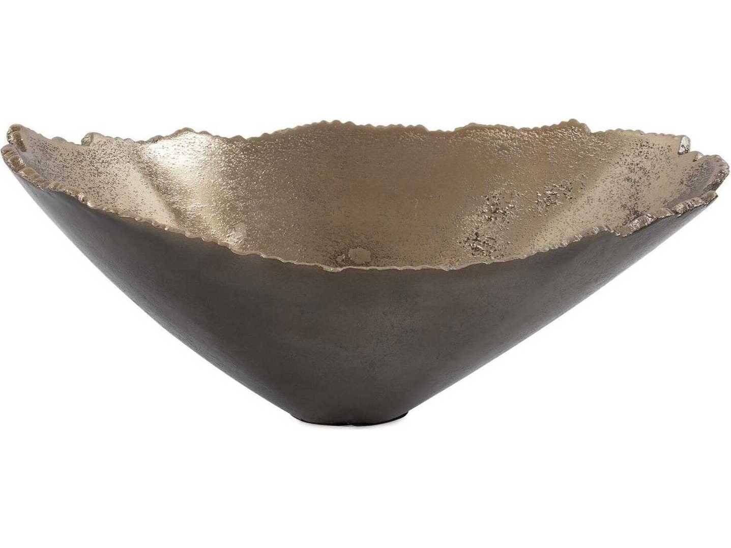 Howard Elliott Baniff Bronze Jagged Edged Deep Decorative Bowl