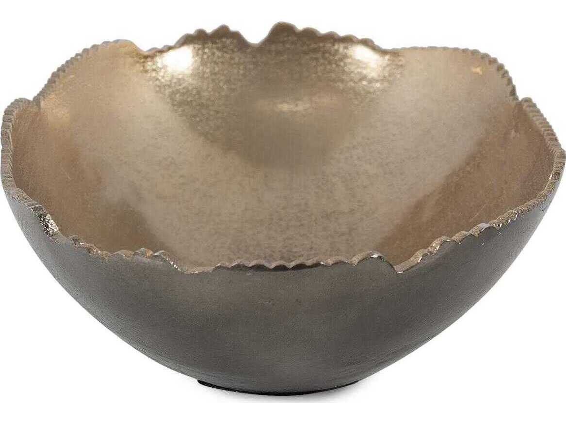 Howard Elliott Baniff Bronze Jagged Edged Oval Decorative Bowl