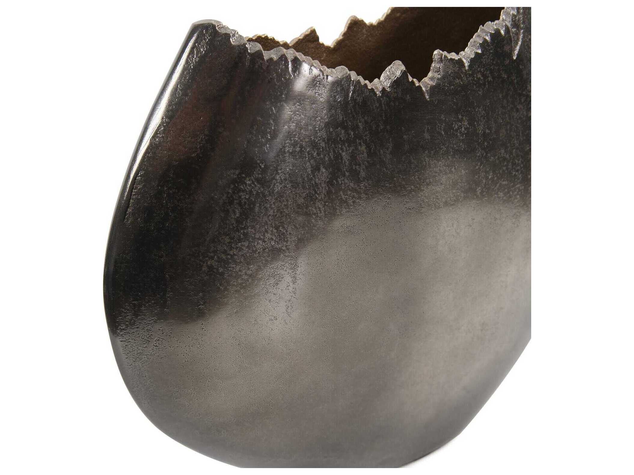 Howard Elliott Baniff Bronze Jagged Edged Disc Vase