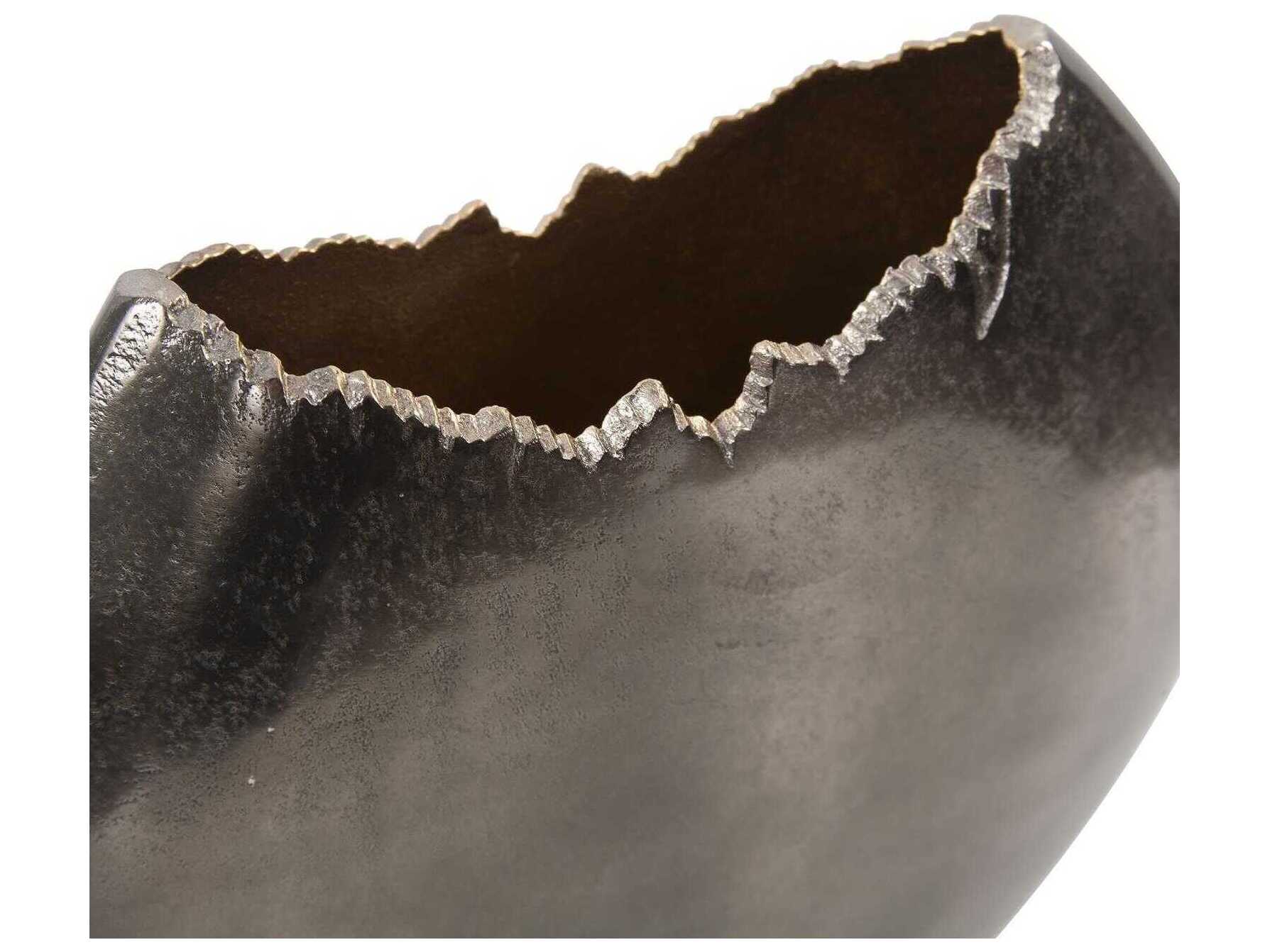 Howard Elliott Baniff Bronze Jagged Edged Disc Vase