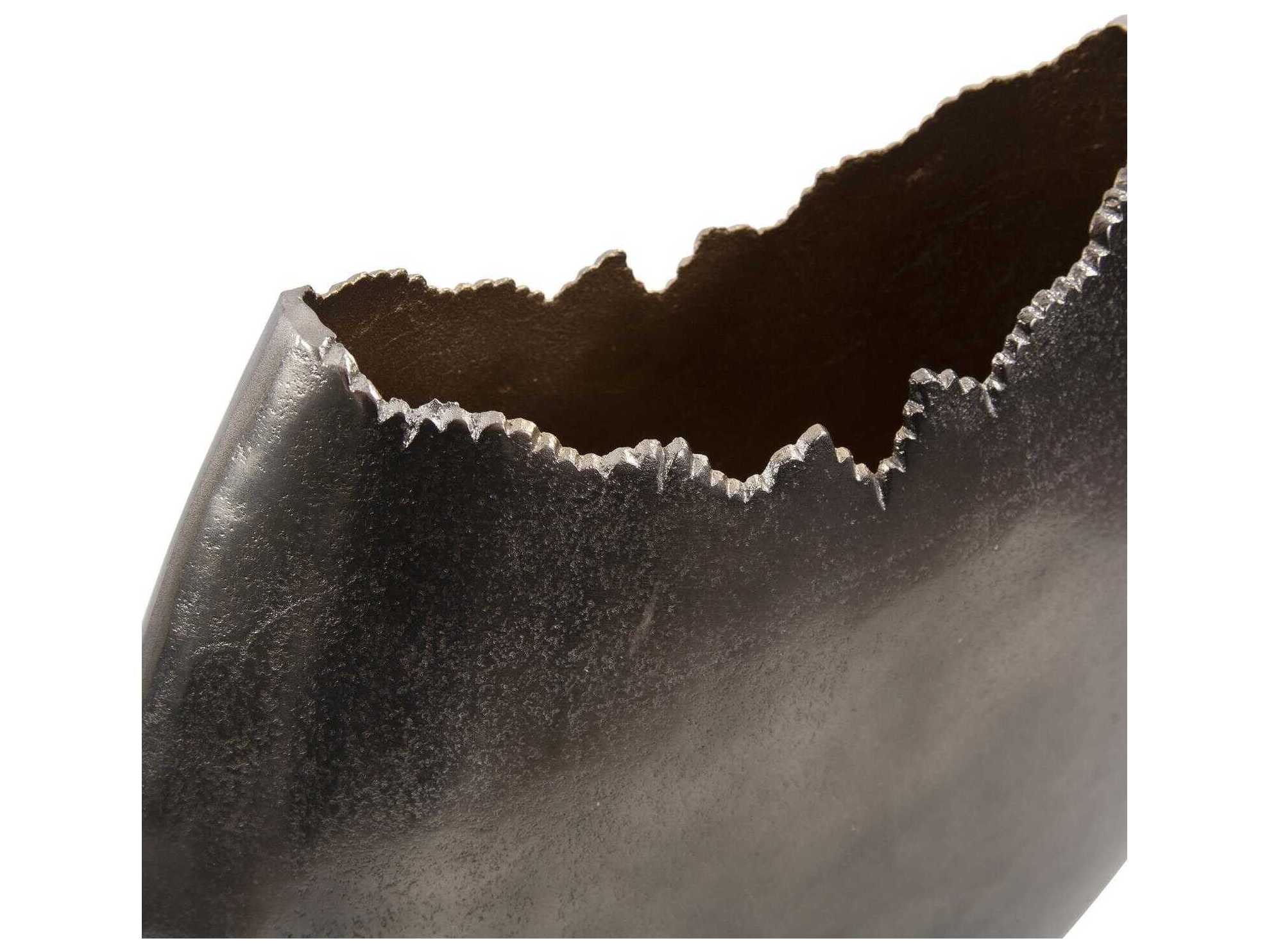 Howard Elliott Baniff Bronze Jagged Edged Disc Vase