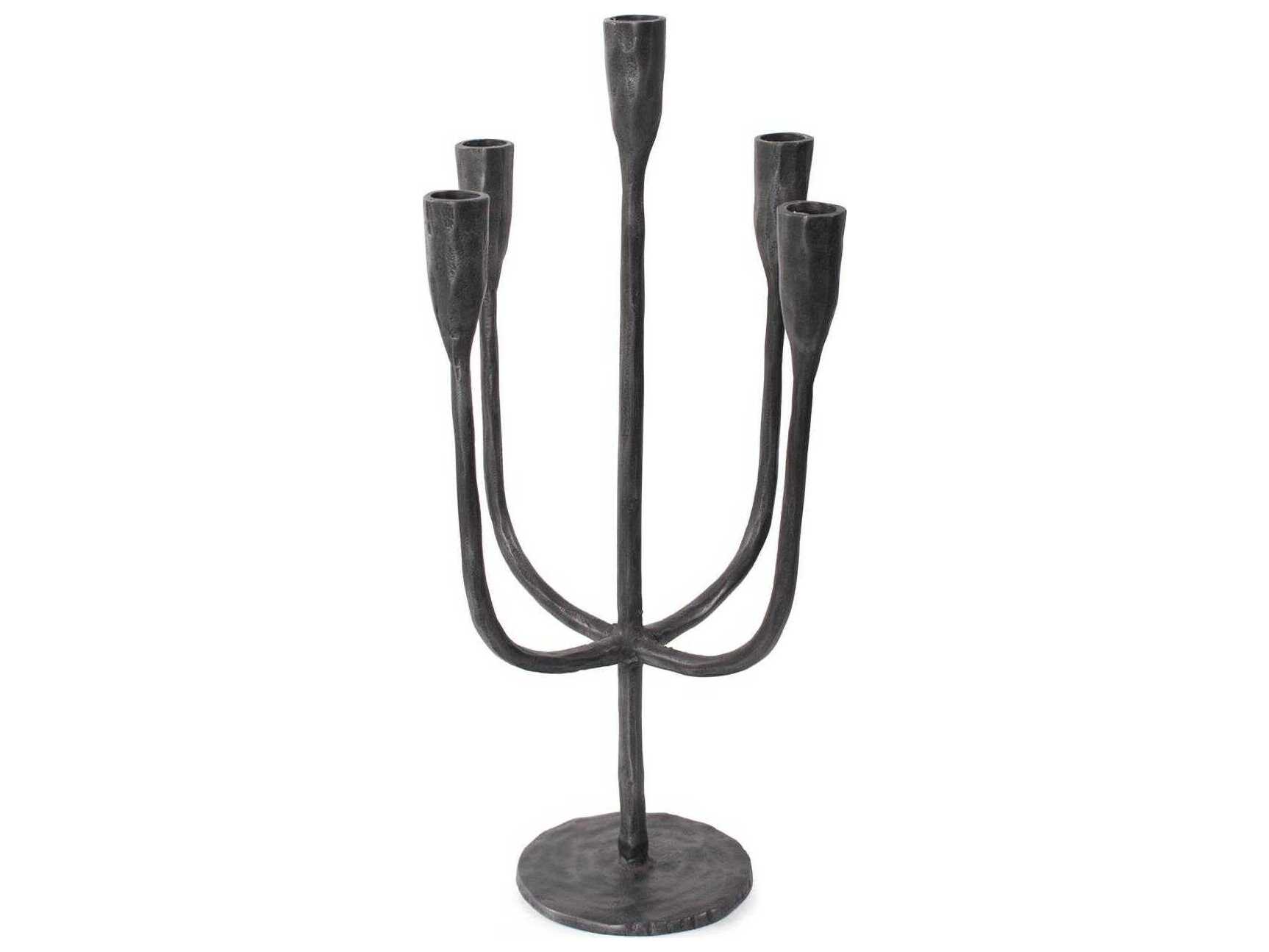 Howard Elliott Asher Ebony Sculpted 5-Arm Candle Holder