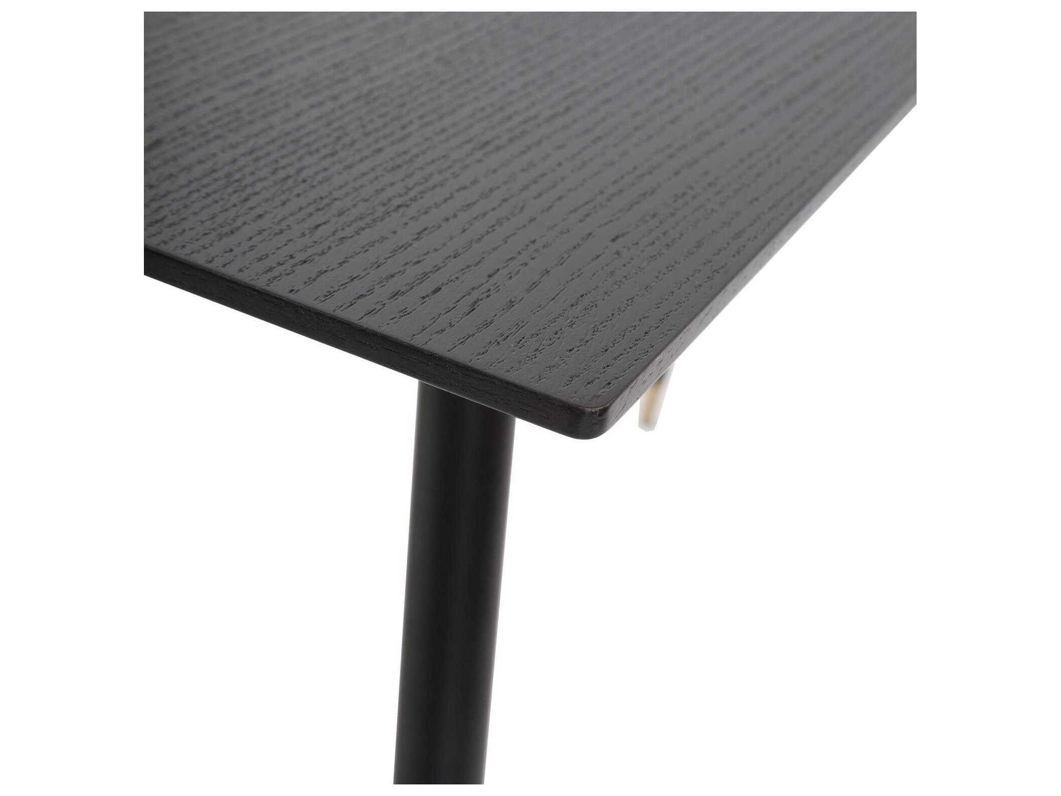 Howard Elliott Soho Rectangular Wood Dark Ash Brass Console Table