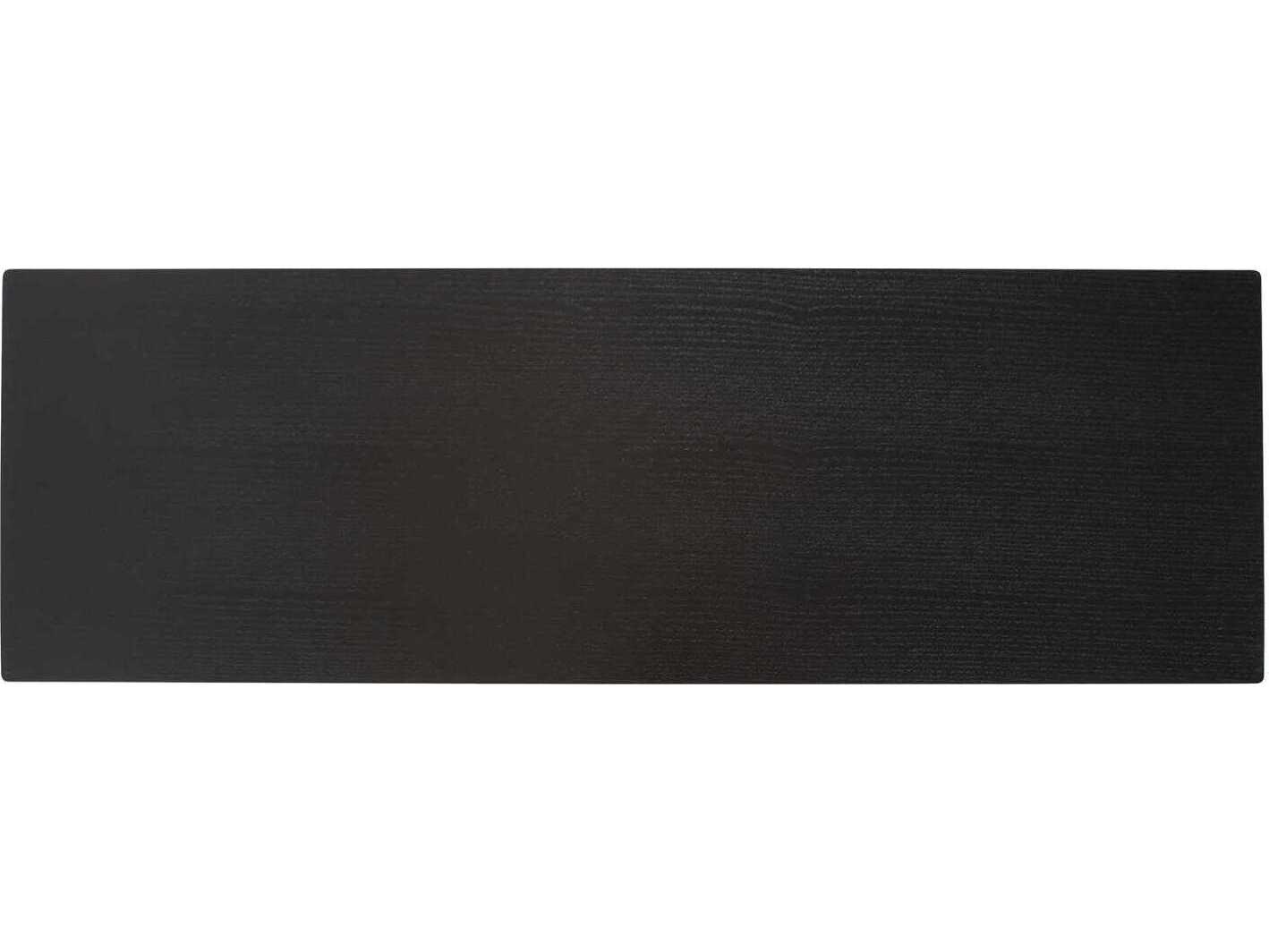 Howard Elliott Soho Rectangular Wood Dark Ash Brass Console Table