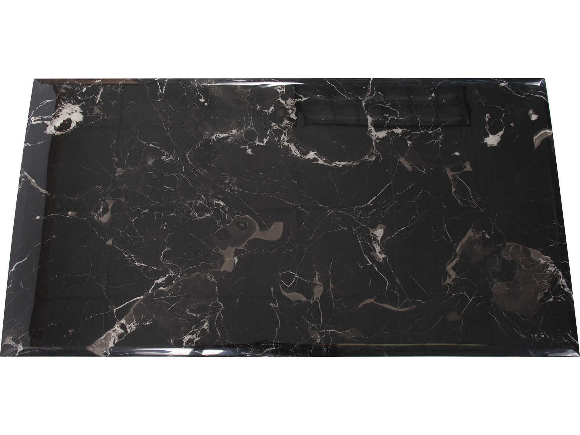 Howard Elliott Lexiss Rectangular Marble Black Silver Coffee Table