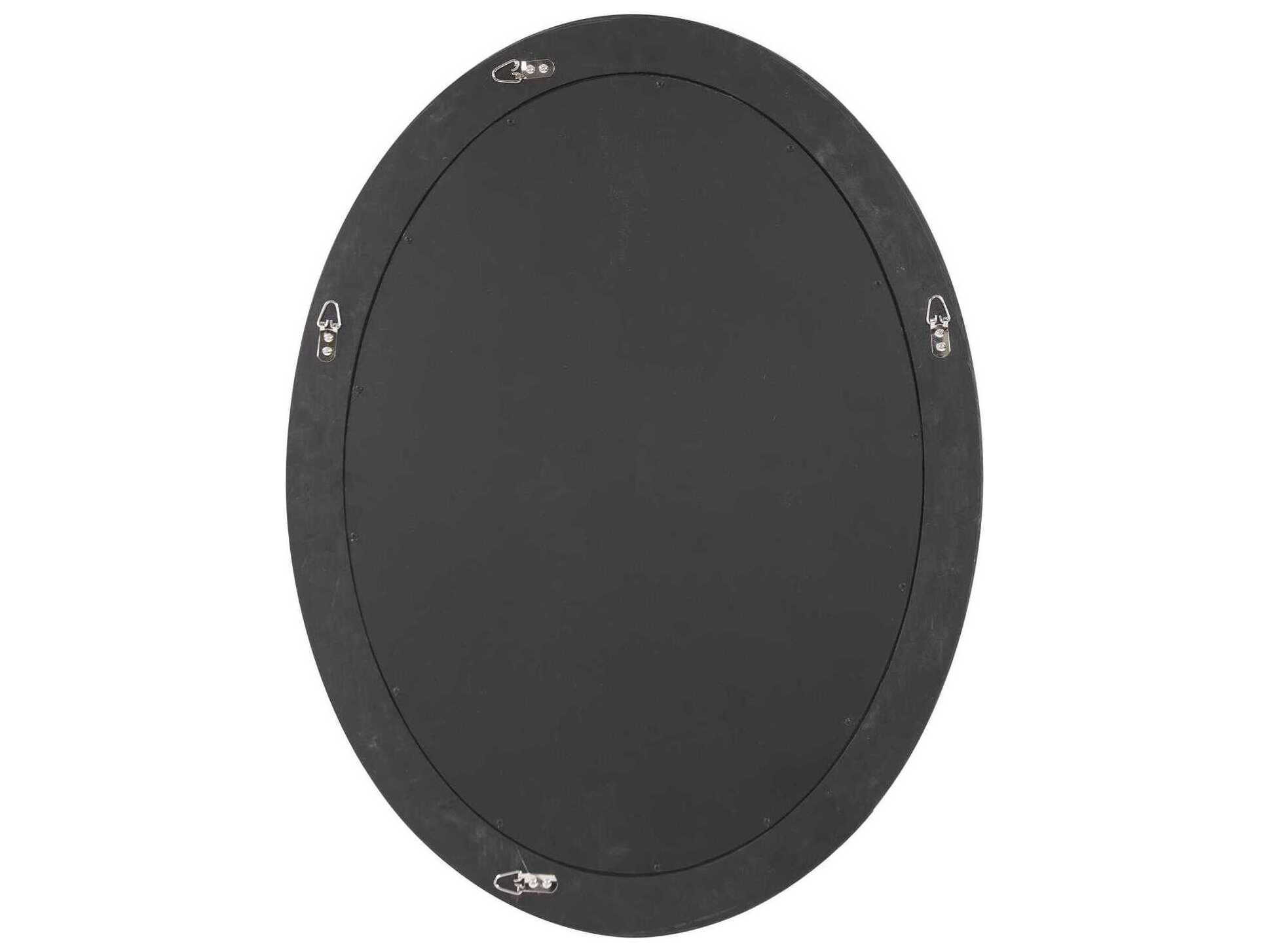 Howard Elliott Queen Ann Antique Black Oval Wall Mirror
