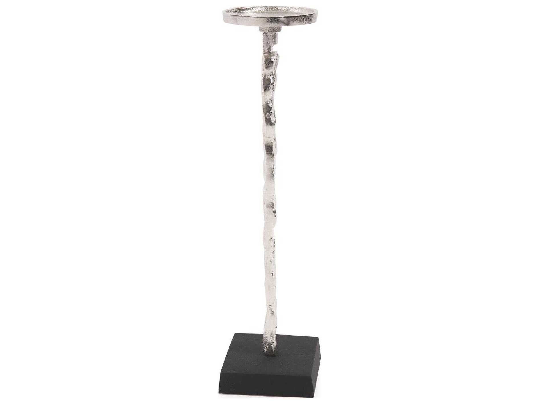 Howard Elliott Abstract Textured Nickel Candle Holder