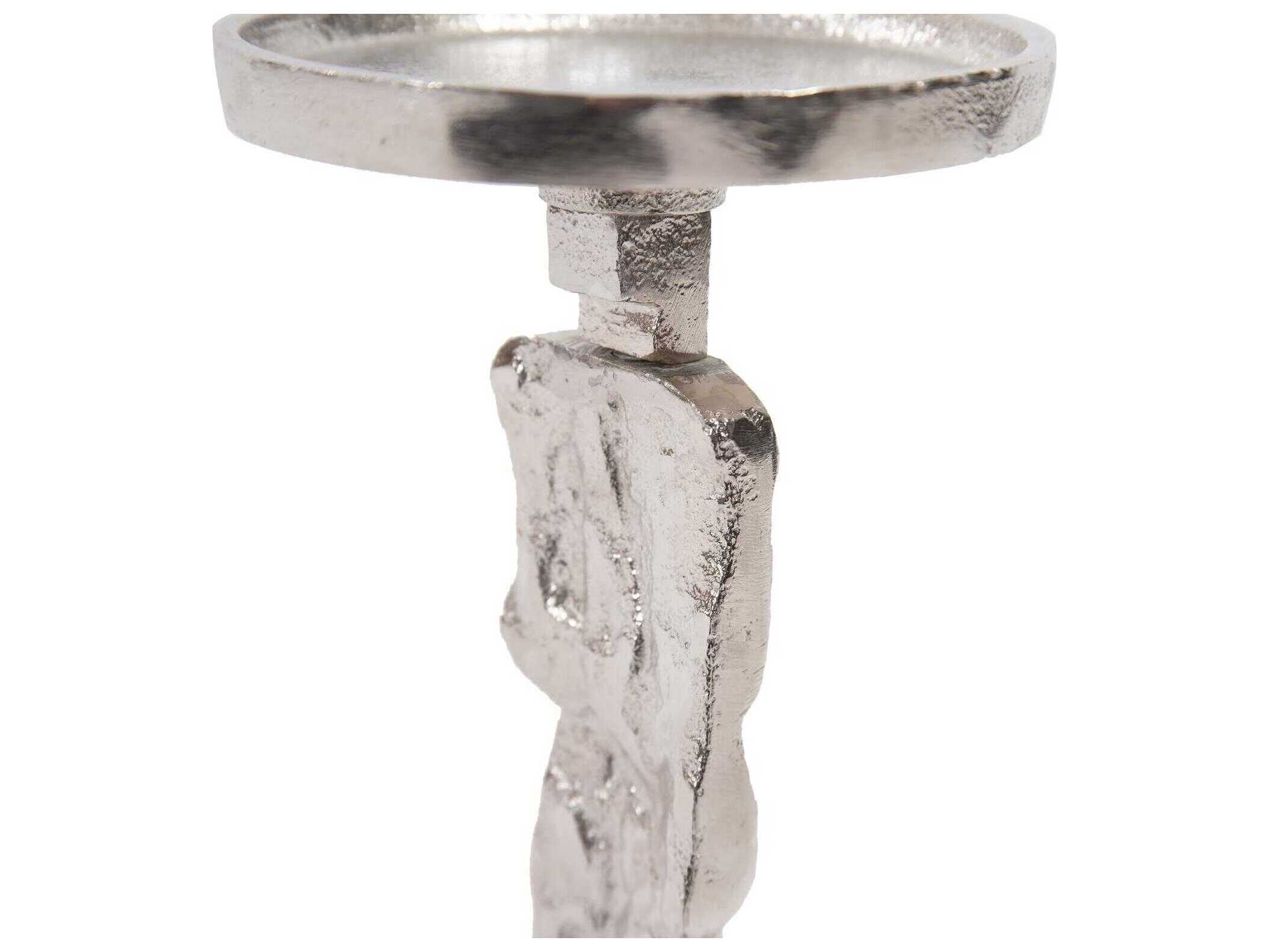 Howard Elliott Abstract Textured Nickel Candle Holder
