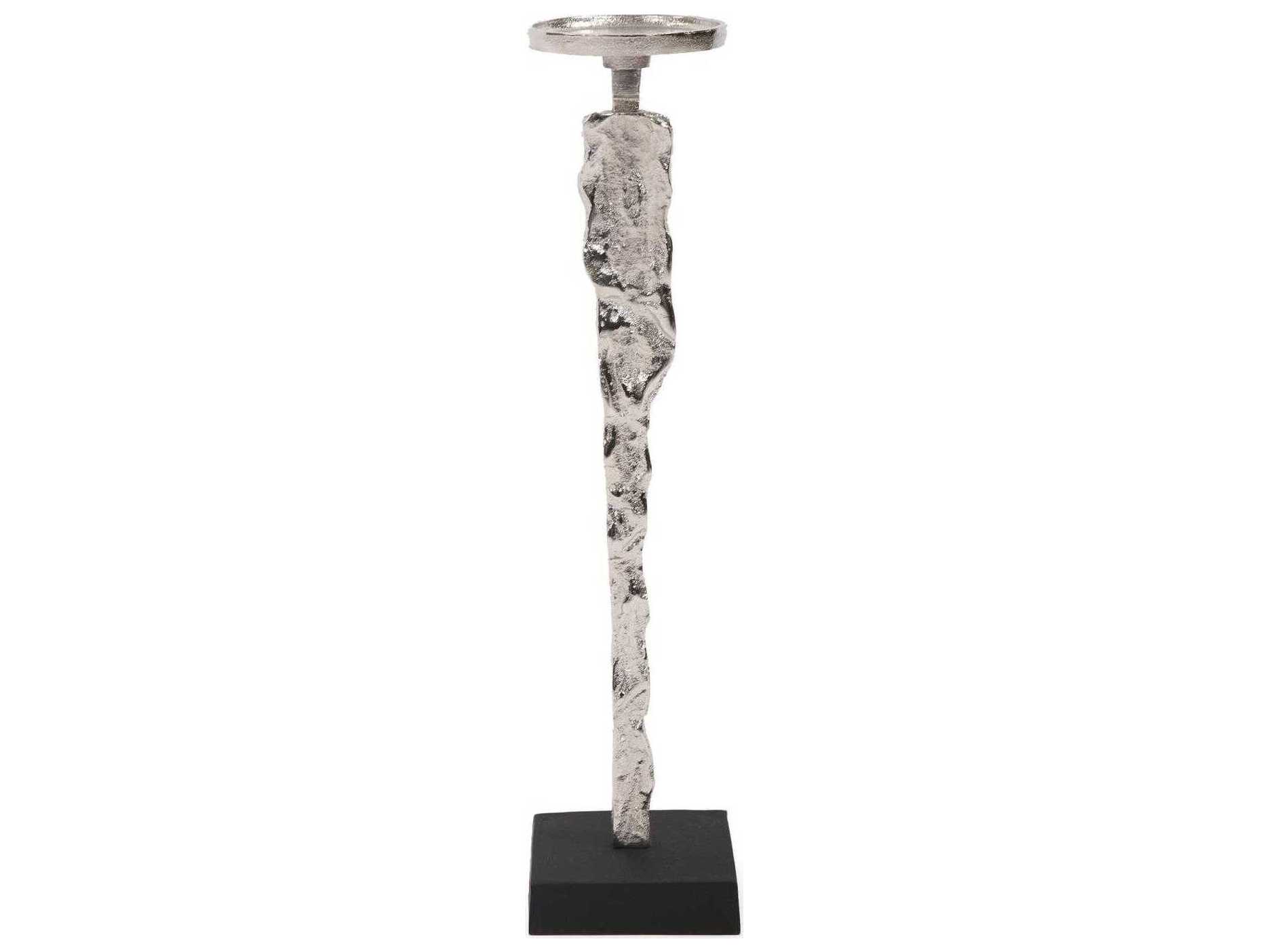 Howard Elliott Abstract Textured Nickel Candle Holder